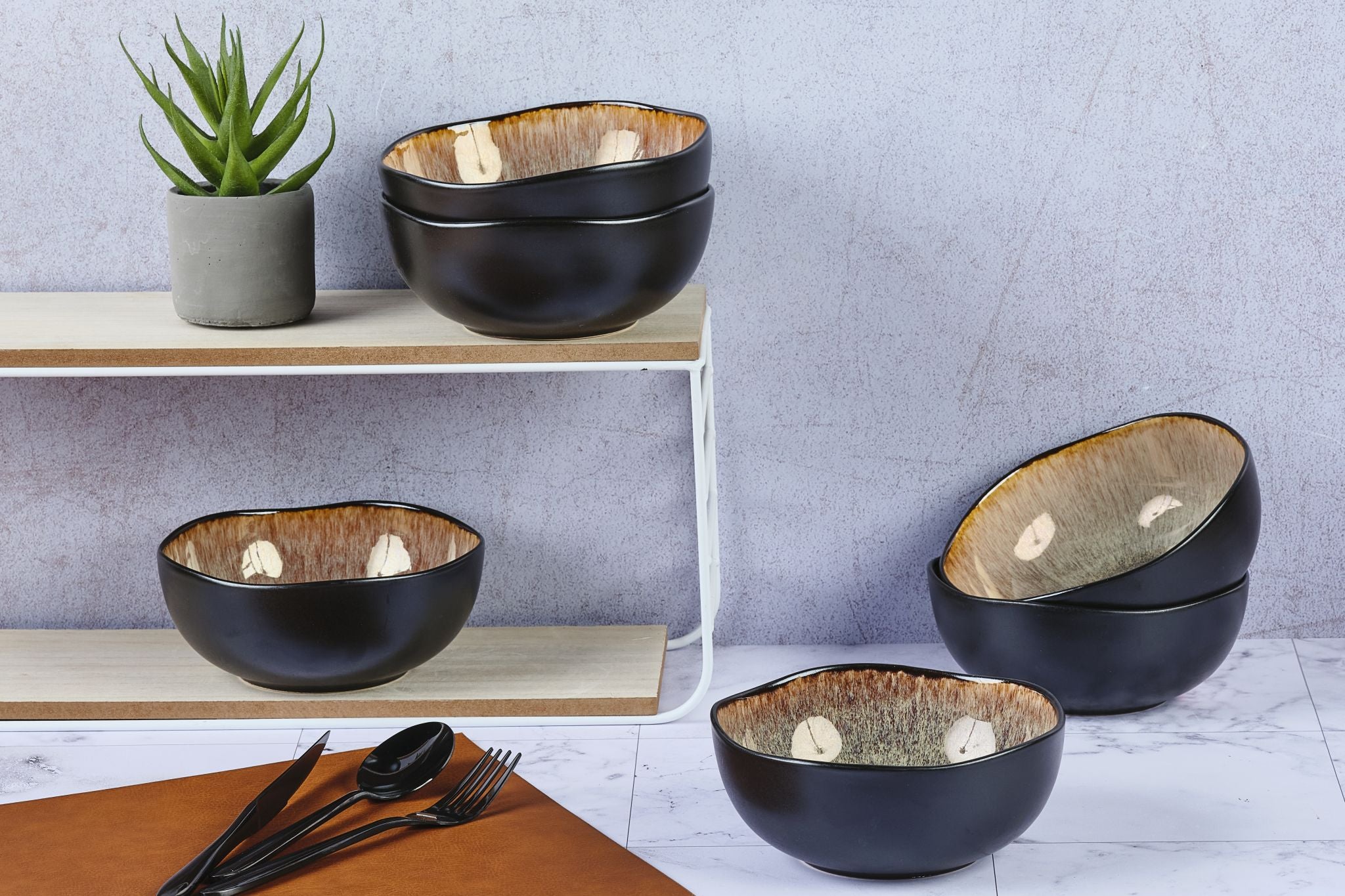 Bol IRIS Ø16,5cm - 6 pièces - Marron sauvage