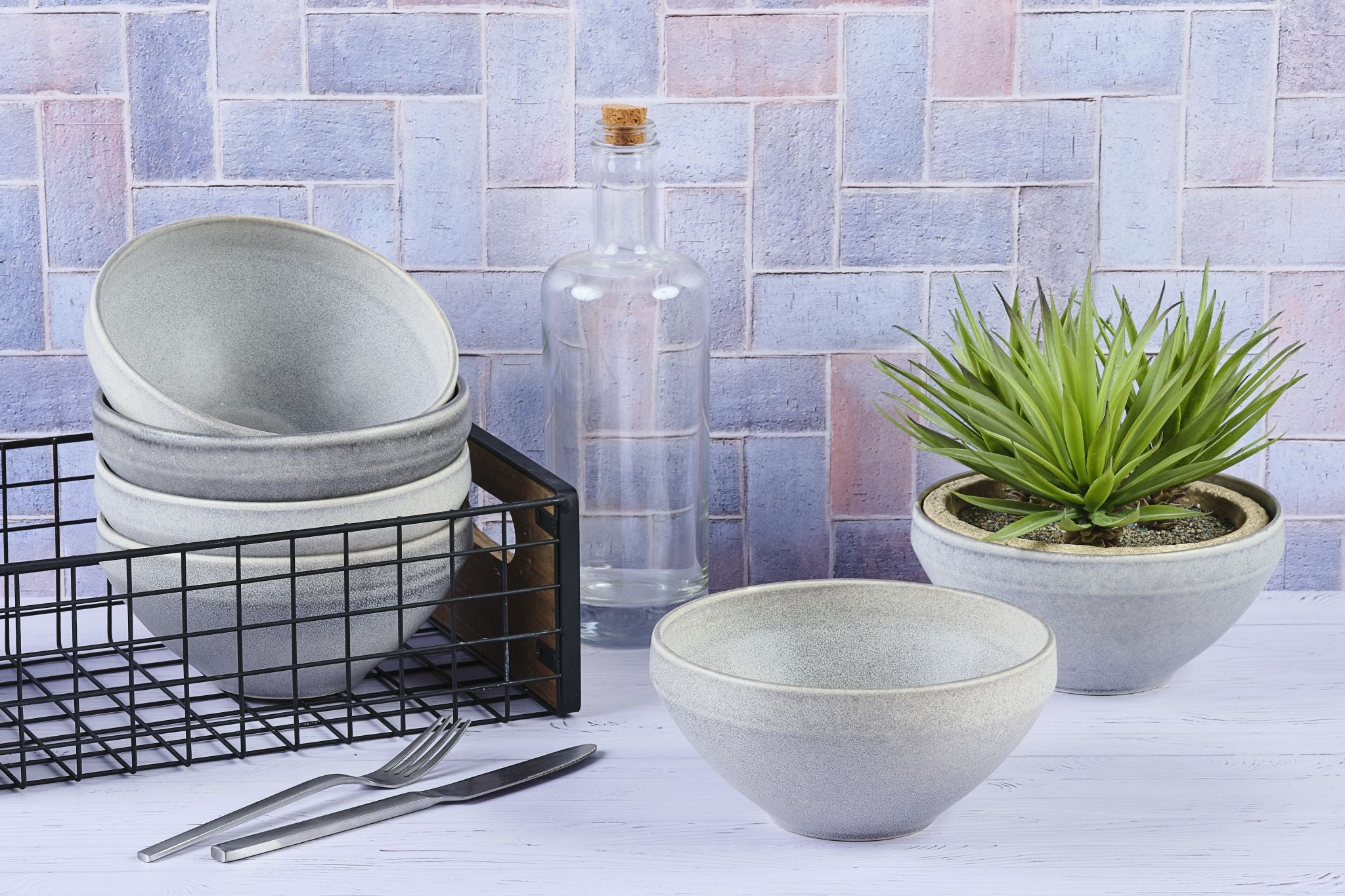 Bol STONE Ø17,5cm - 6 pièces - Gris lune