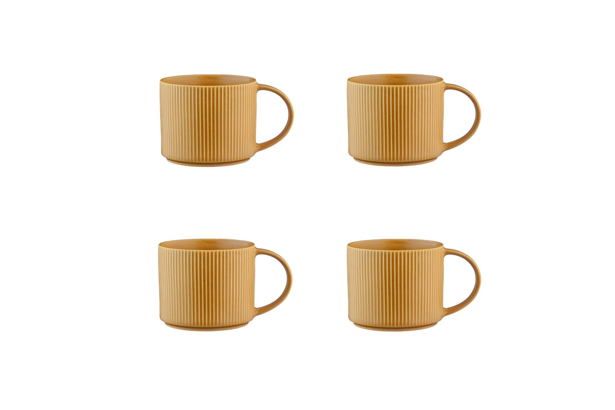 Tassen-Set SCANDI Ø12cm 50cl - 4 tlg. - Ocker