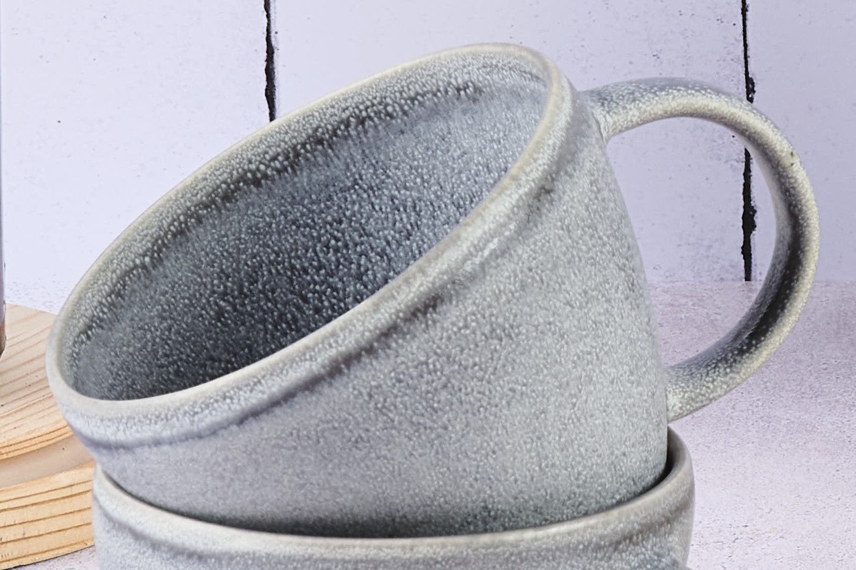 Mug STONE 25cl - 6 pieces - Moon grey