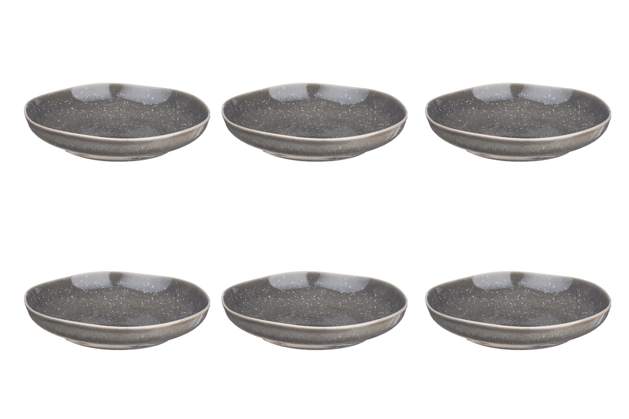 Tiefer Teller-Set STELLAR Ø22,5cm - 6 tlg. - Betongrau