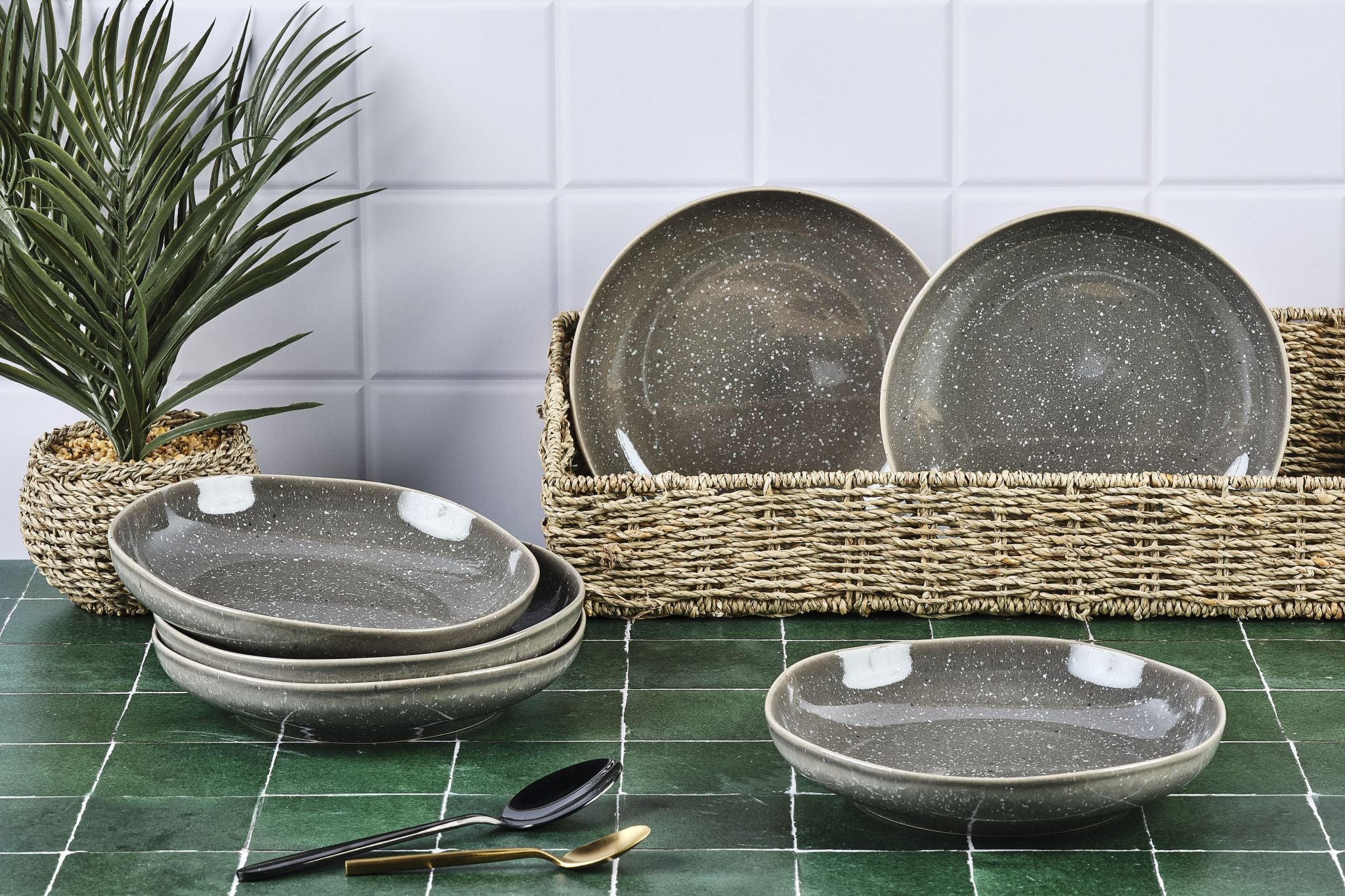 Soup plateSTELLAR Ø22,5cm - 6 pieces - Concrete grey