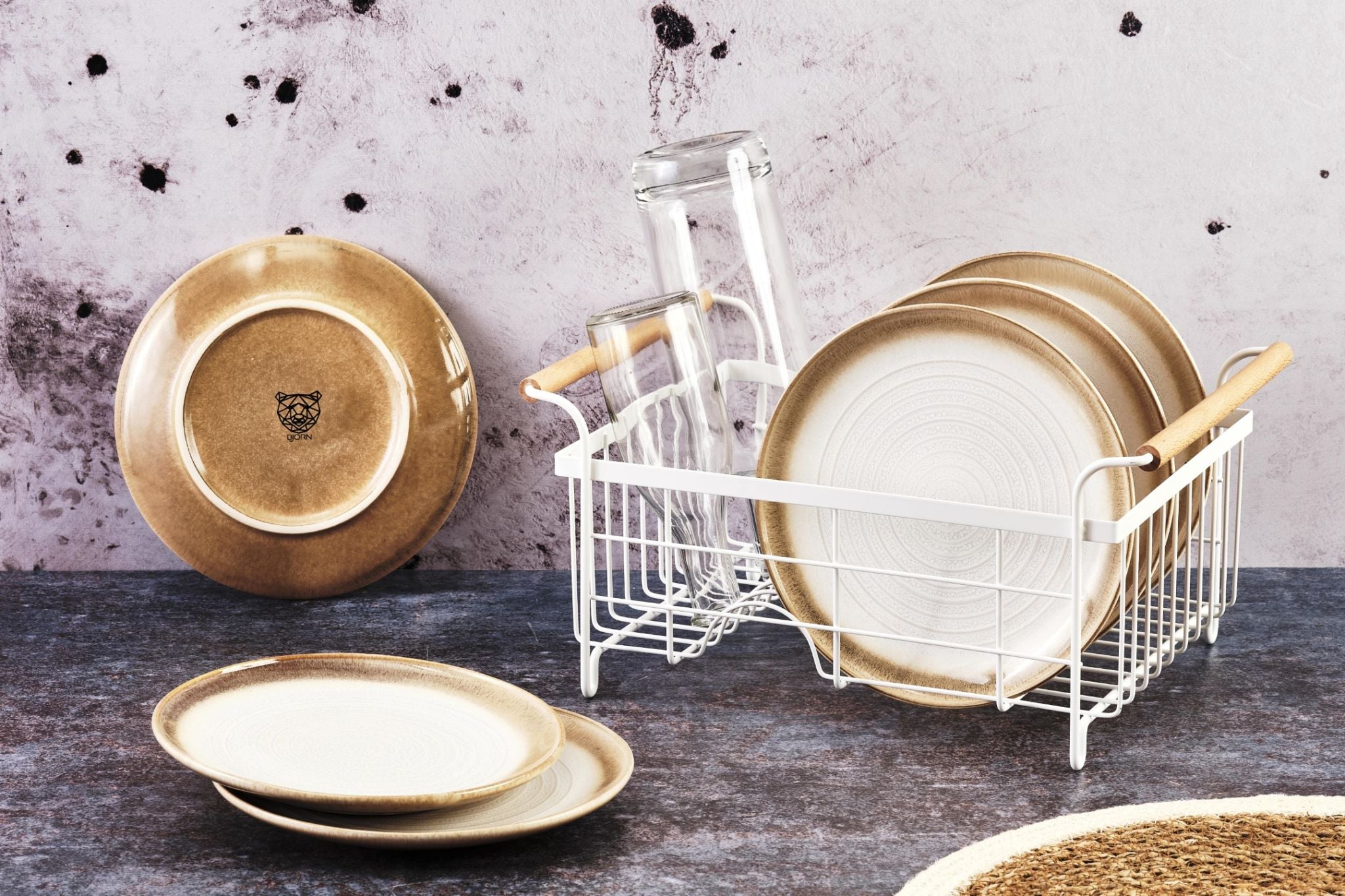 Teller-Set COSMOS Ø21,5cm - 6 tlg. - Crème