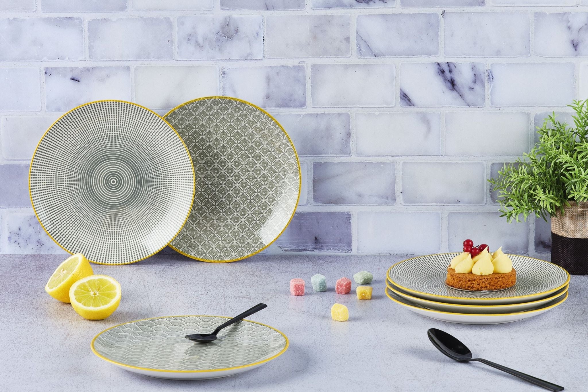 Teller-Set PATTERN Ø21cm - 6 tlg. - Eclipse