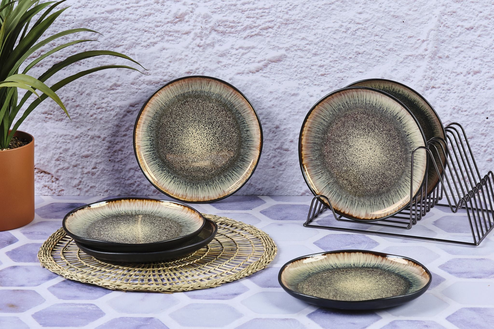 Plate IRIS Ø21,5cm - 6 pieces - Wild brown