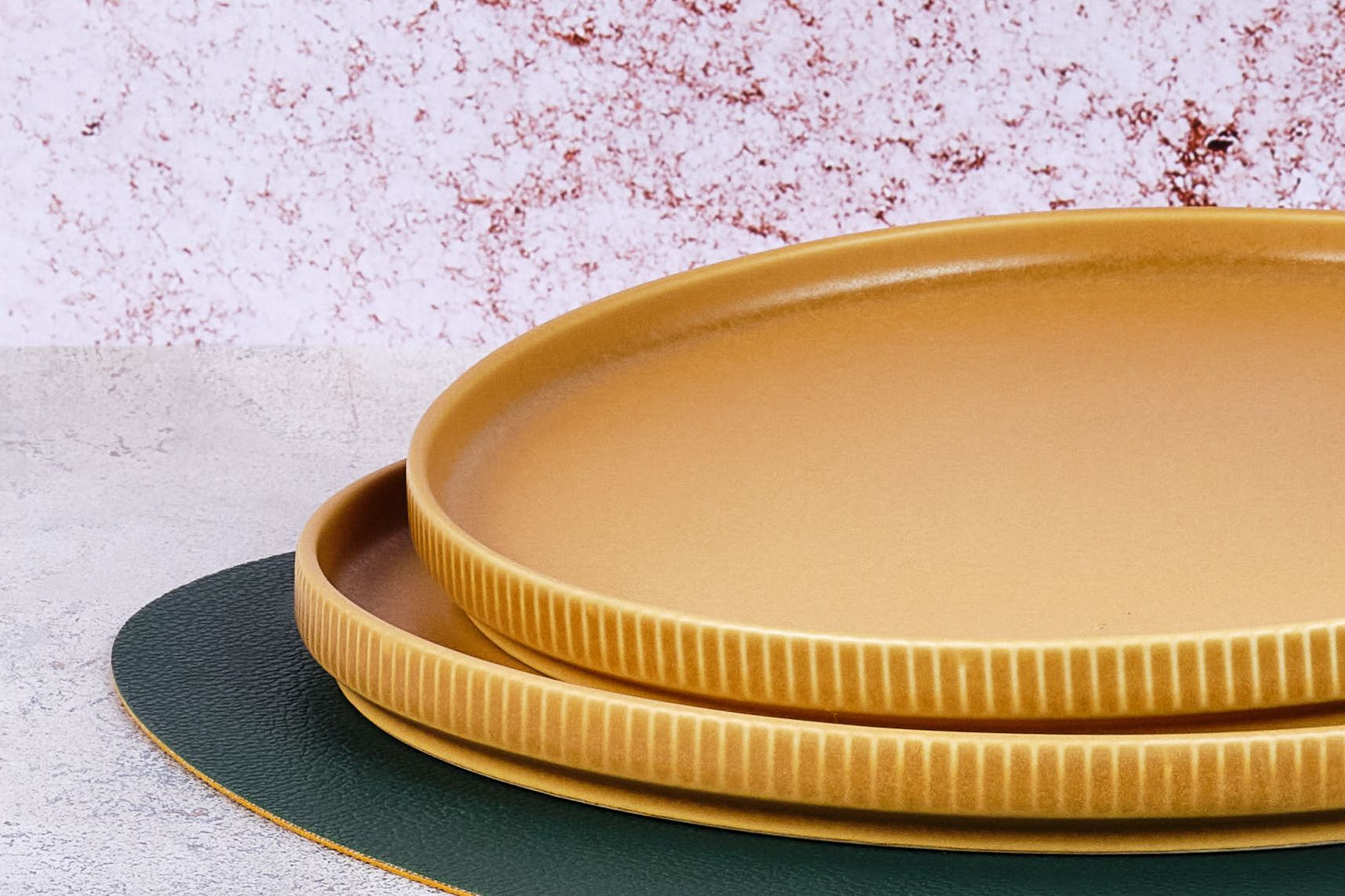 SCANDI plate Ø21.5cm - 4 pieces - Ocher