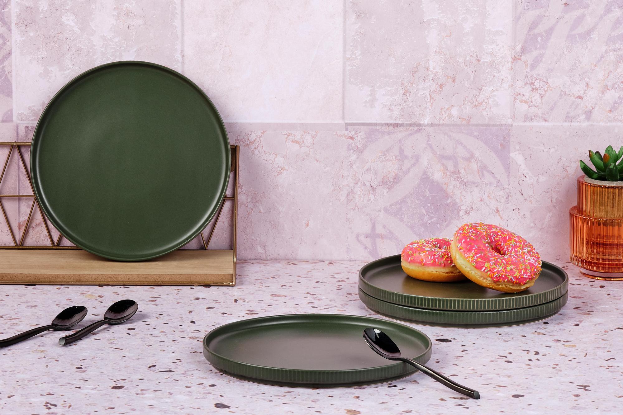 Teller-Set SCANDI Ø21,5cm - 4 tlg. - Oliv