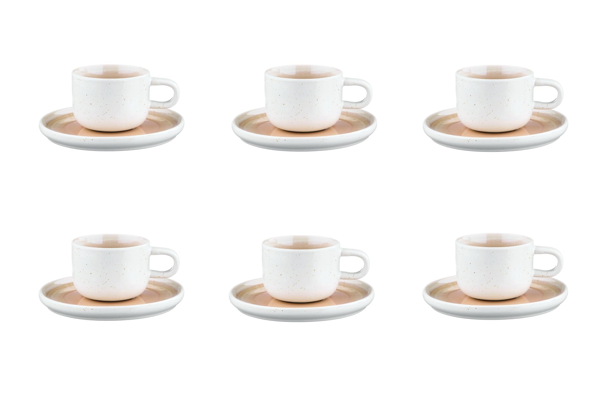 Tassen 20cl und Untertasse Ø15cm OXYGEN - 12 tlg. - Puderrosa