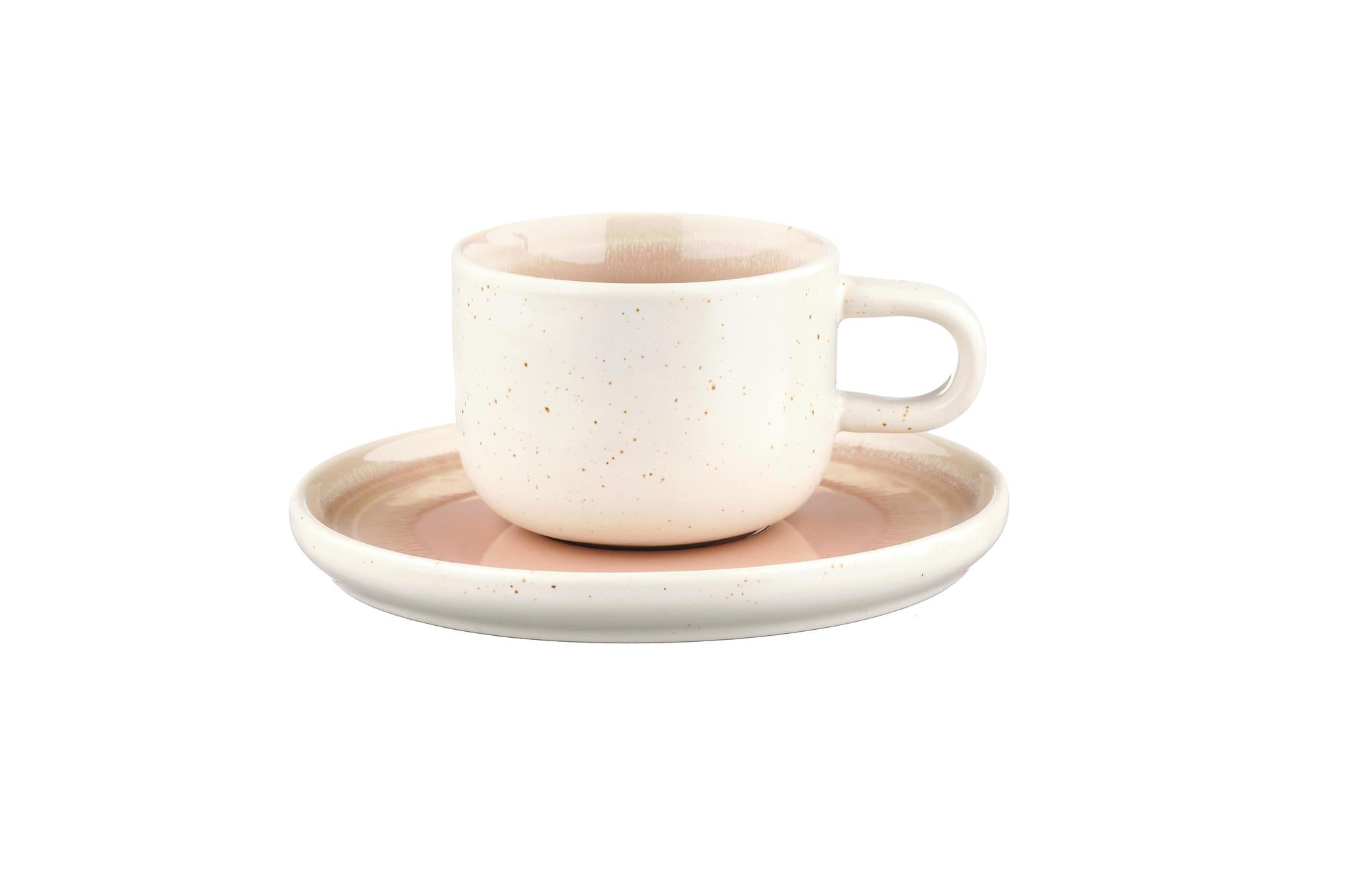Tazza 20cl e piattino Ø15cm OXYGEN - 12 pezzi - Rosa cipria
