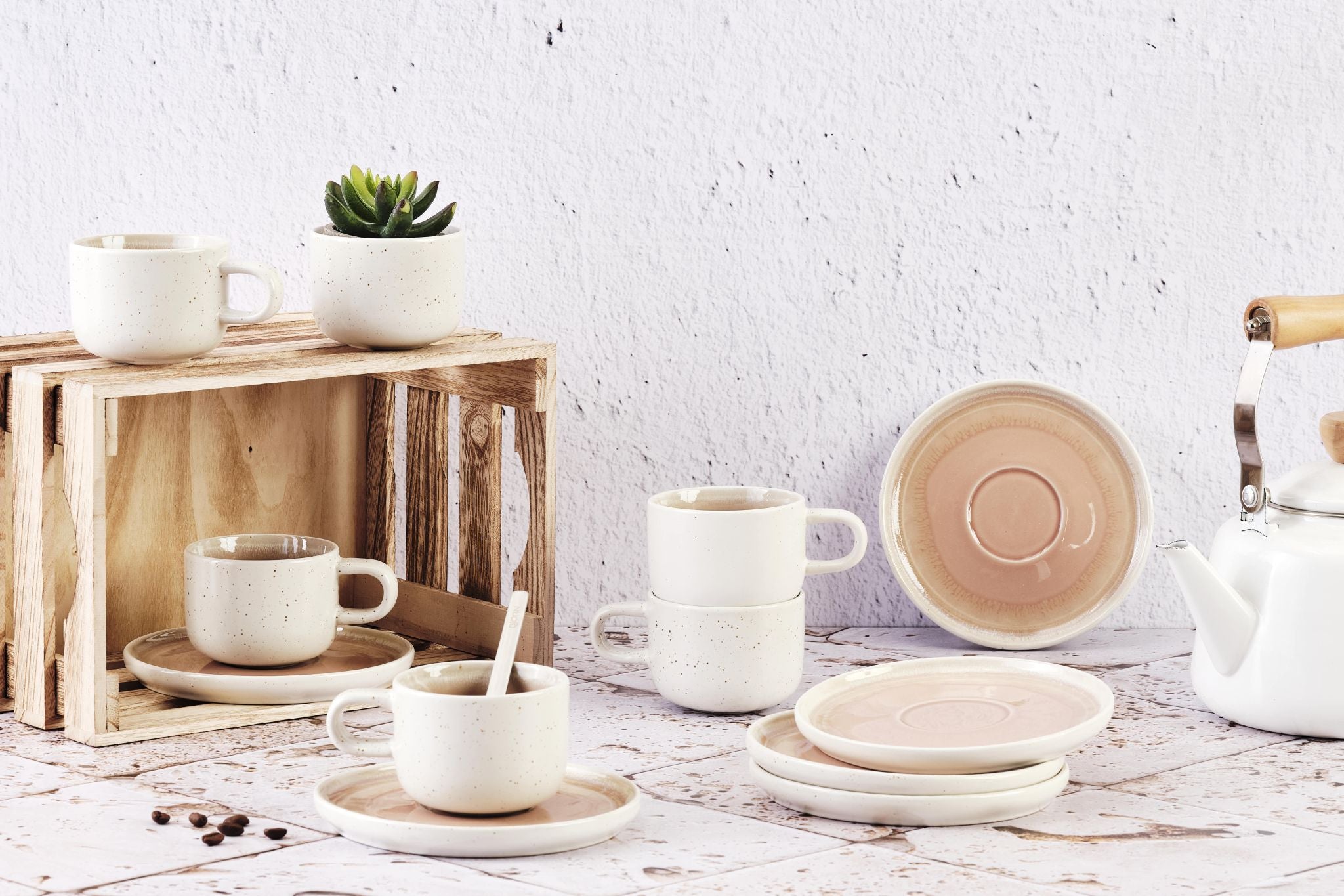 Coffee cup 20cl and saucer Ø15cm OXYGEN - 12 pieces - Powder pink