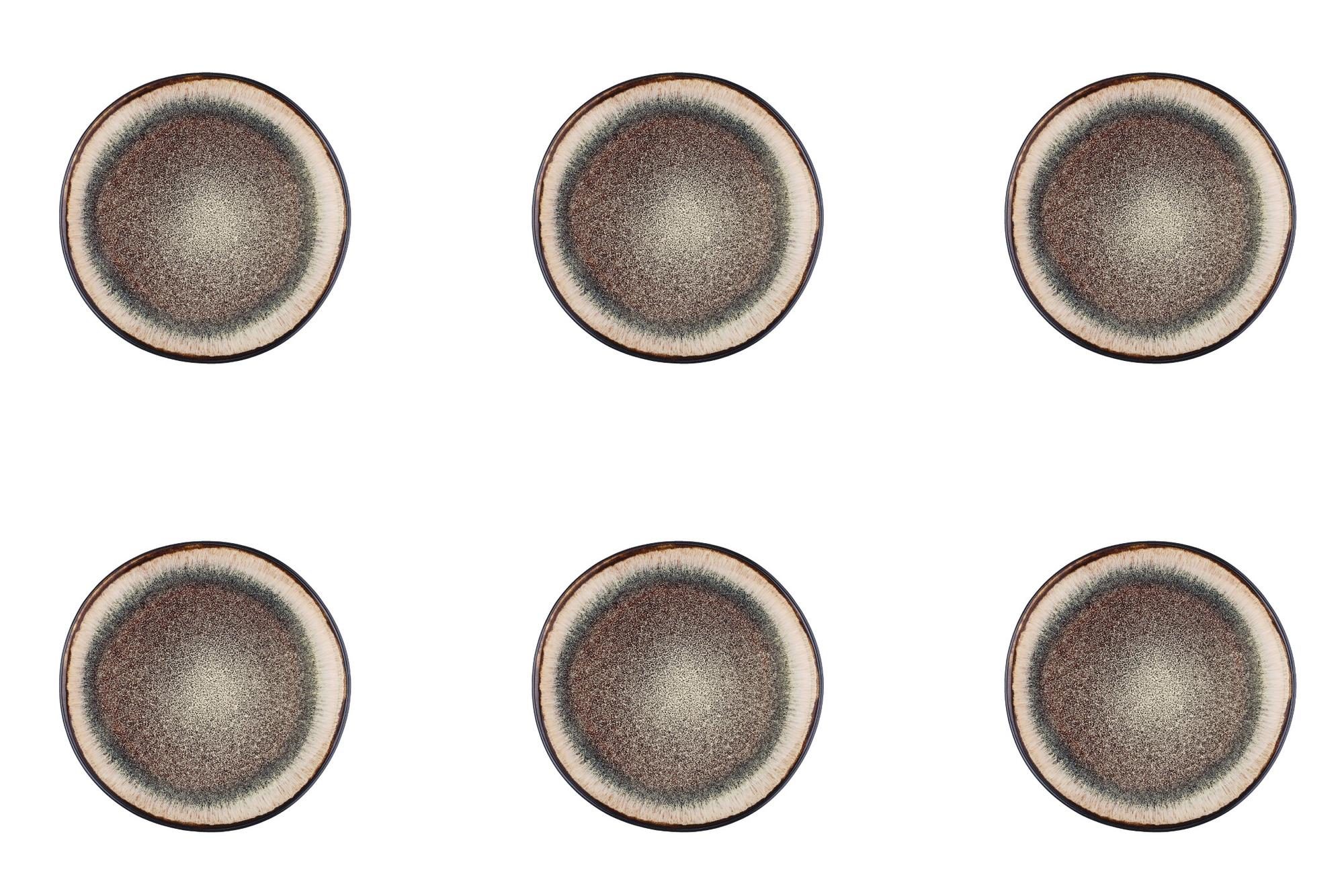 Teller-Set IRIS Ø16cm - 6 tlg. - Wildbraun