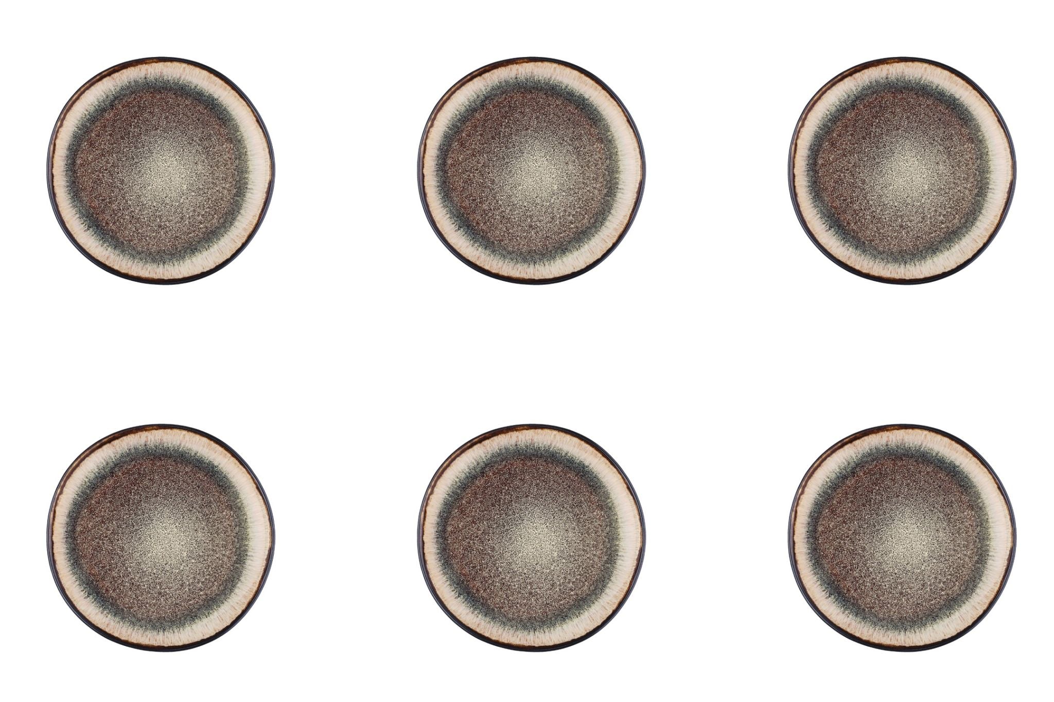 Teller-Set IRIS Ø16cm - 6 tlg. - Wildbraun