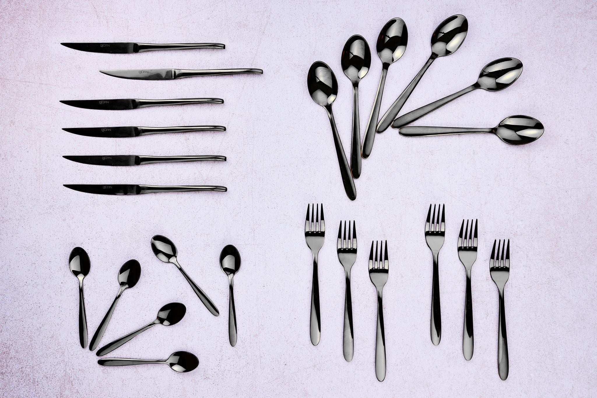 Besteck-Set KAJA - 24 tlg. - Schwarz