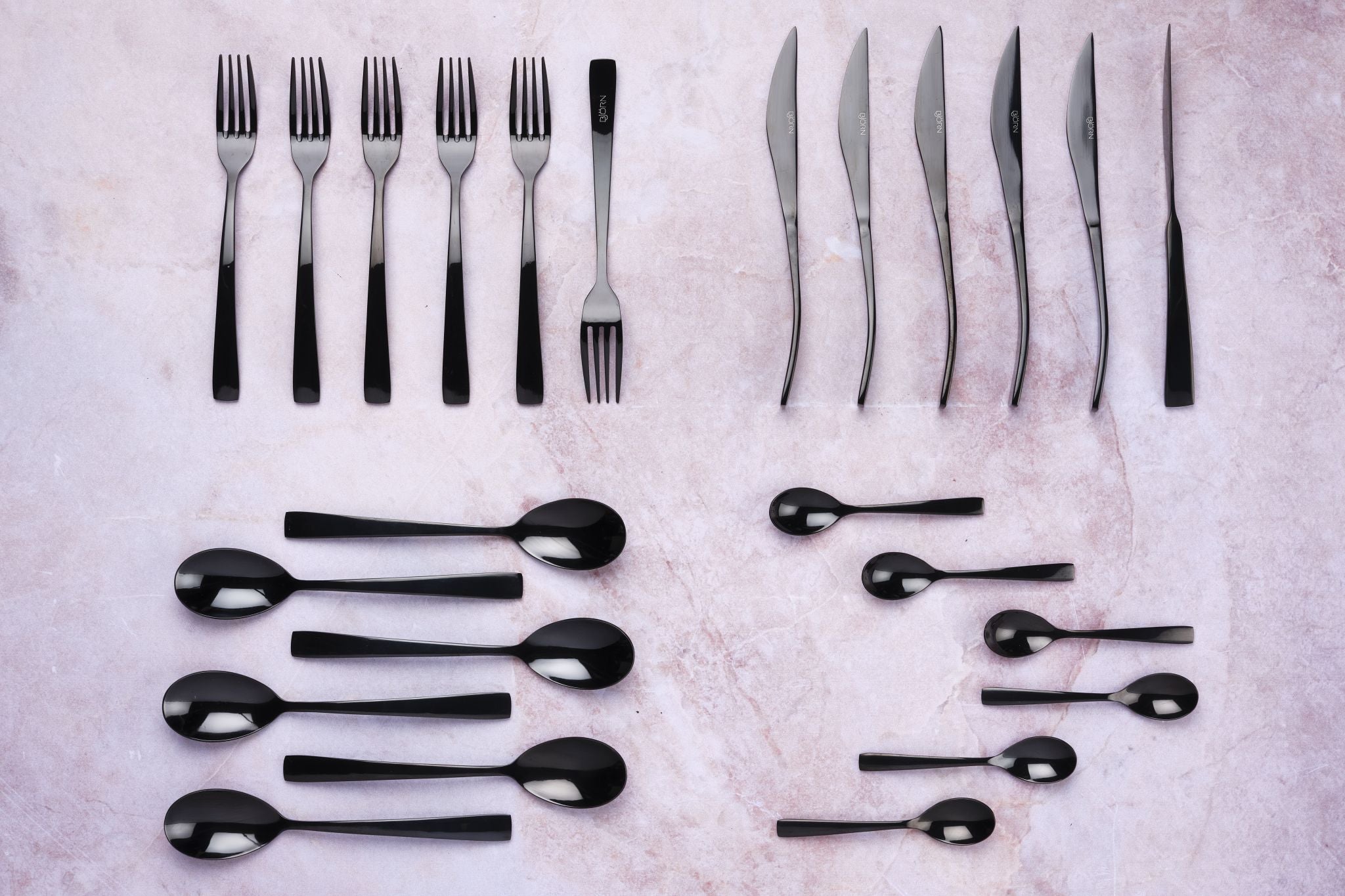 Besteck-Set OGLU - 24tlg. - Schwarz