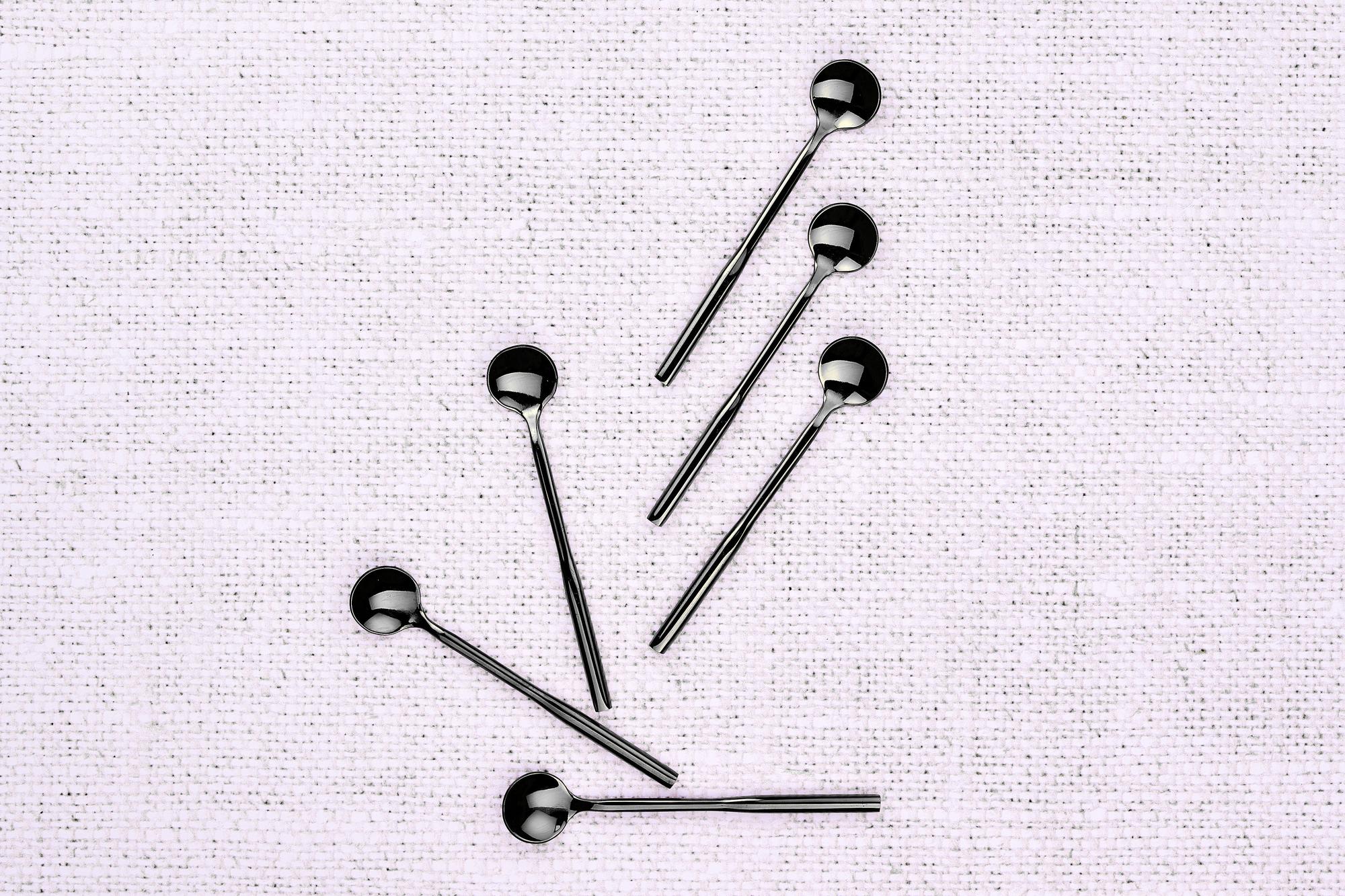 Set mit 6 kleinen Löffel ABEL - 6 tlg. - Schwarz