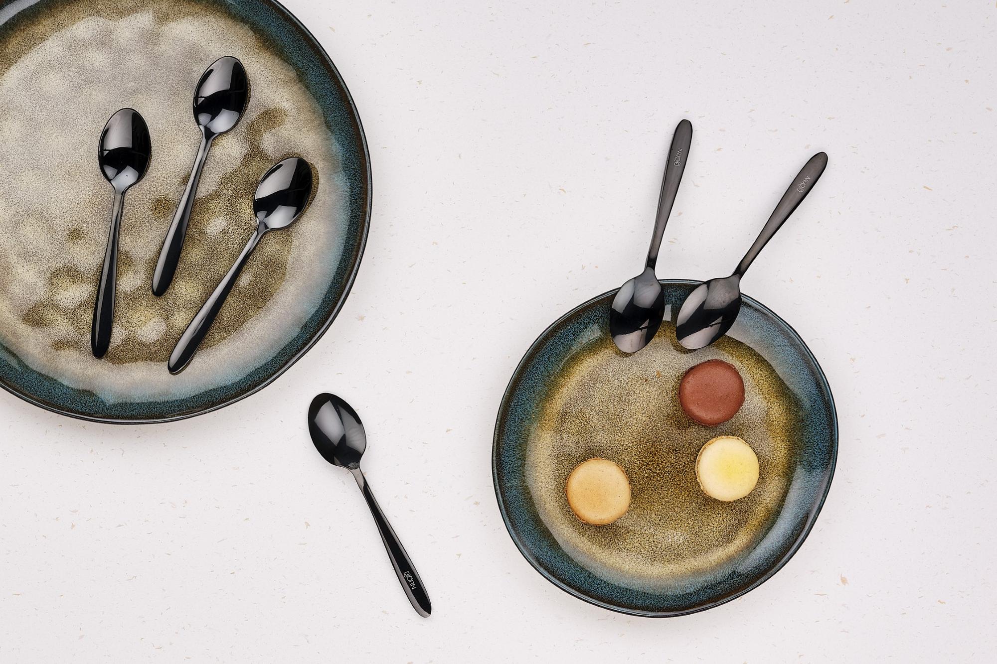 Set mit 6 kleinen Löffel KAJA - 6 tlg. - Schwarz