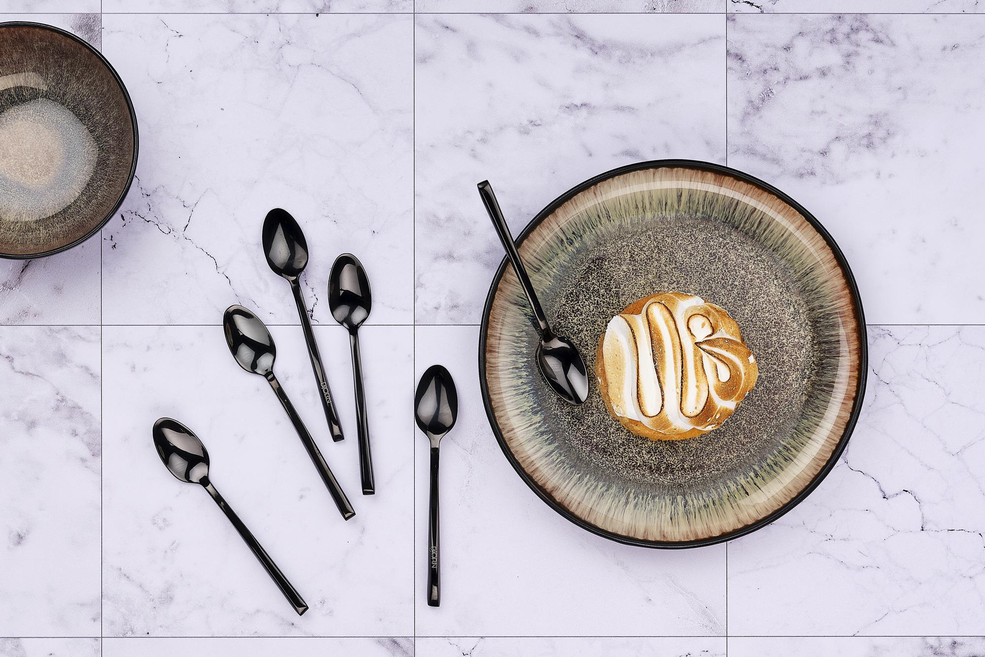 Set mit 6 kleinen Löffel OLAF - 6 tlg. - Schwarz