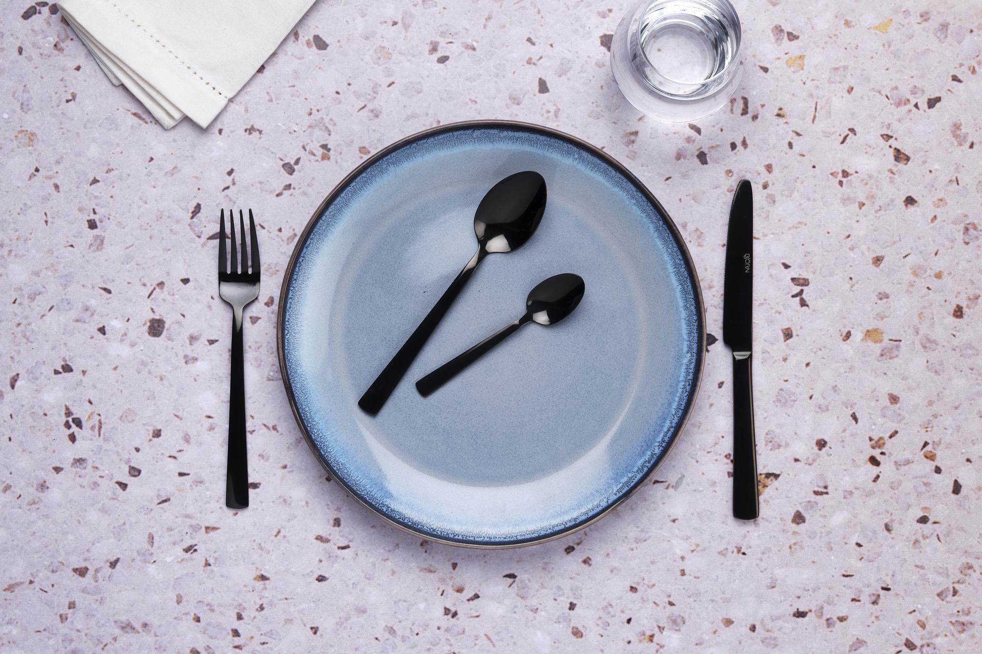 Set mit 6 kleinen Löffel TELMO - 6 tlg. - Schwarz