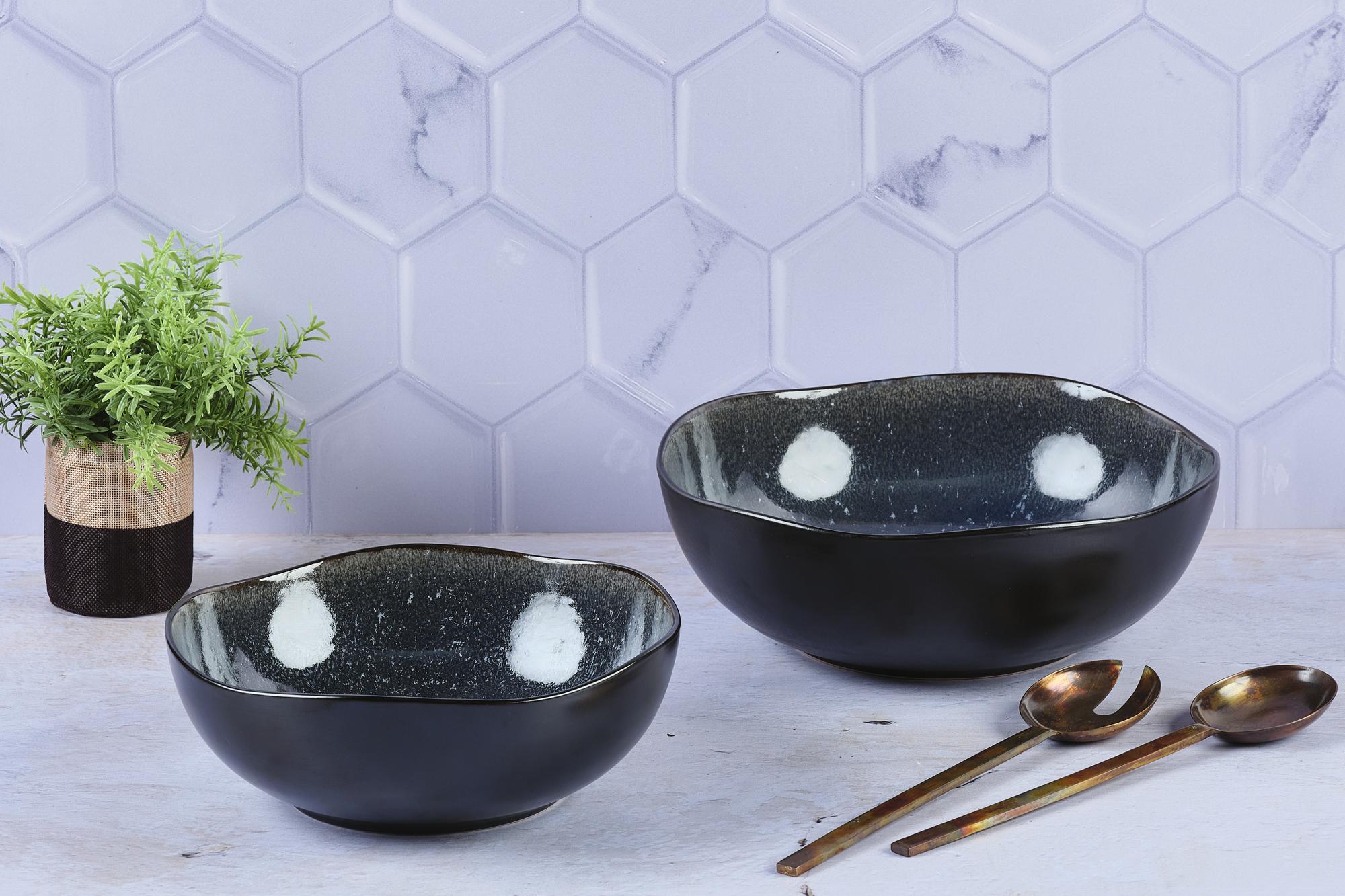 Salatschüssel IRIS Ø24cm und Ø28 - 2 tlg. - Dunkelblau