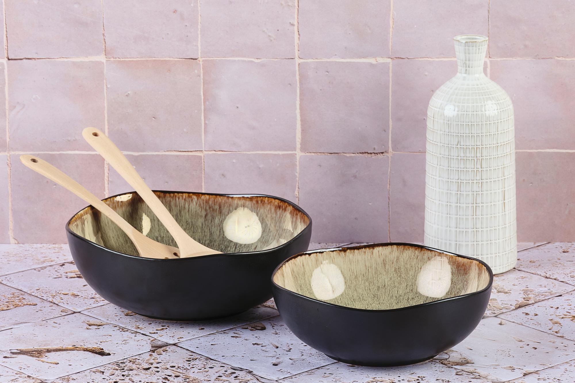 Salatschüssel IRIS Ø24cm und Ø28 - 2 tlg. - Wildbraun