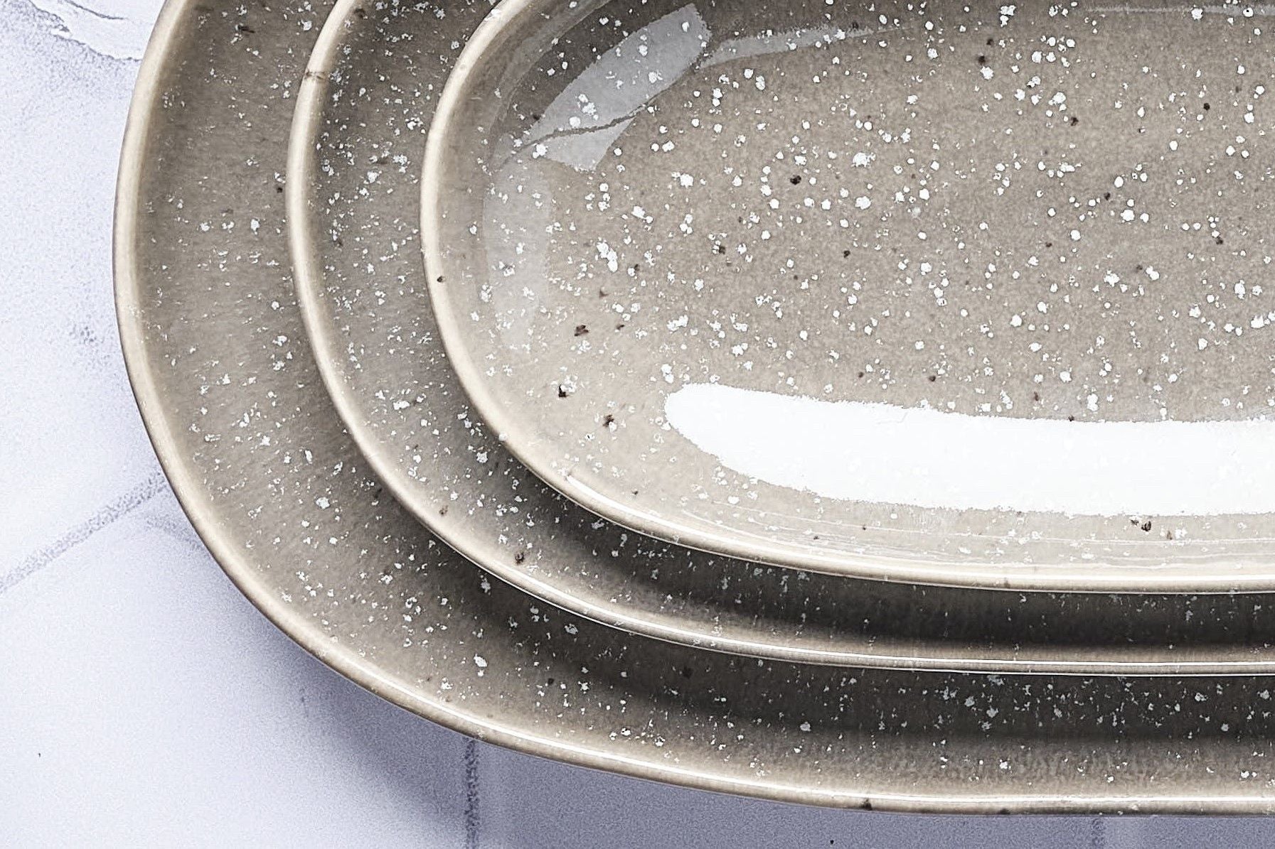 Servierplatten STELLAR - 3 tlg. - Betongrau