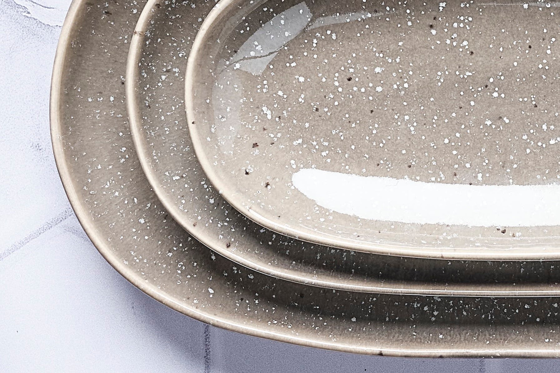 Servierplatten STELLAR - 3 tlg. - Betongrau