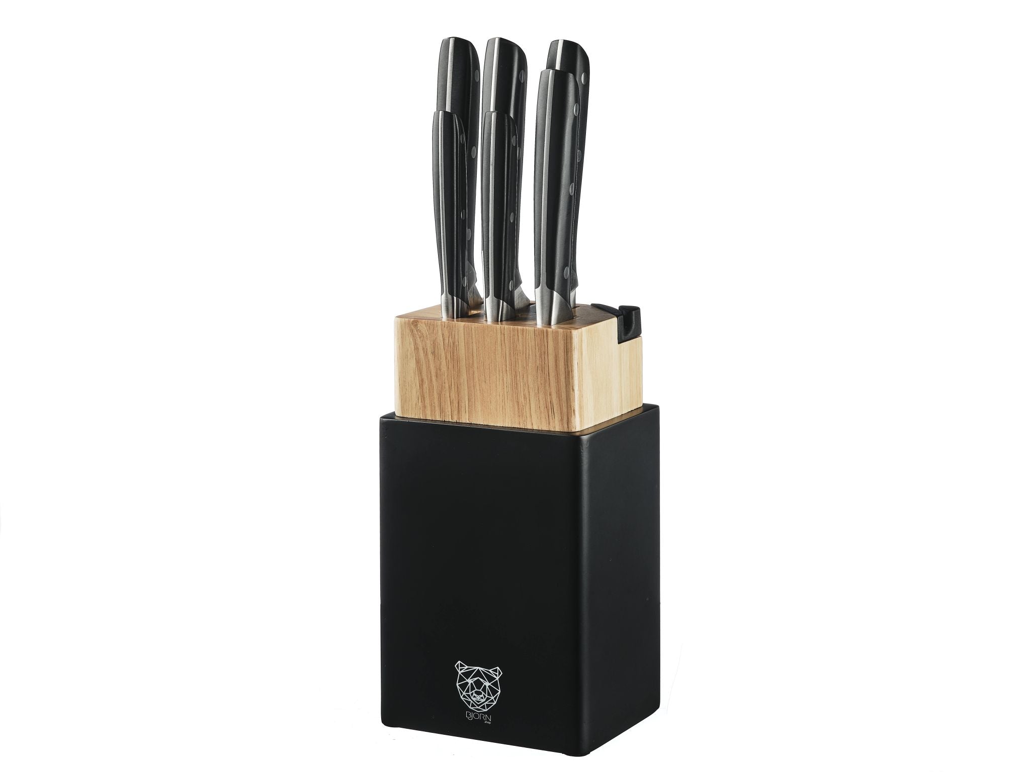 Küchenmesserblock-Set ERLING PORVOO - 8 tlg. - Braun