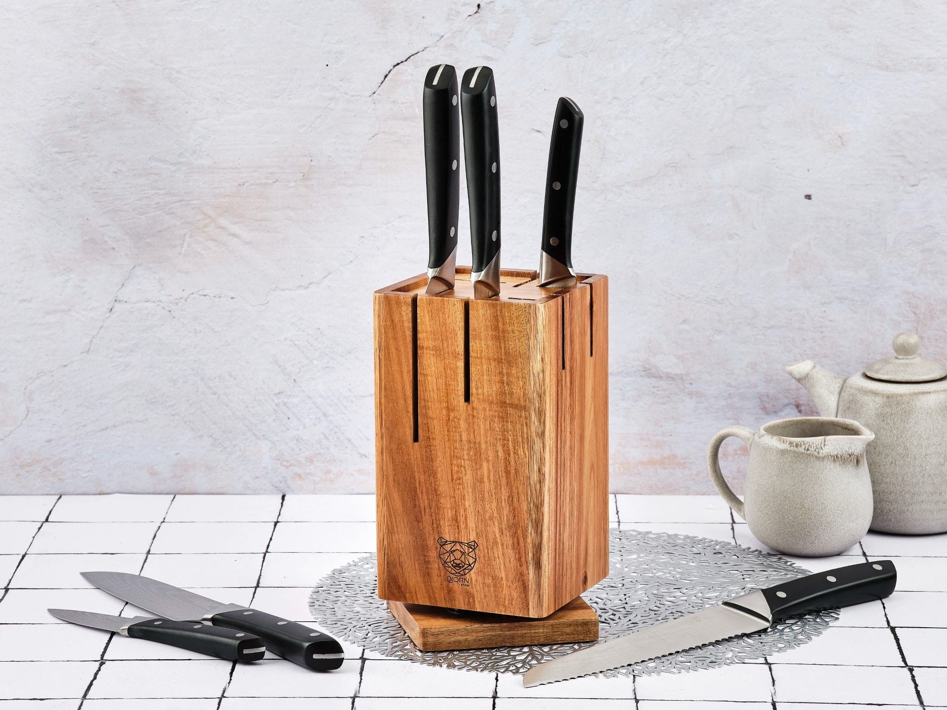 Kitchen knife block ERLING SKAGEN - 7 pieces