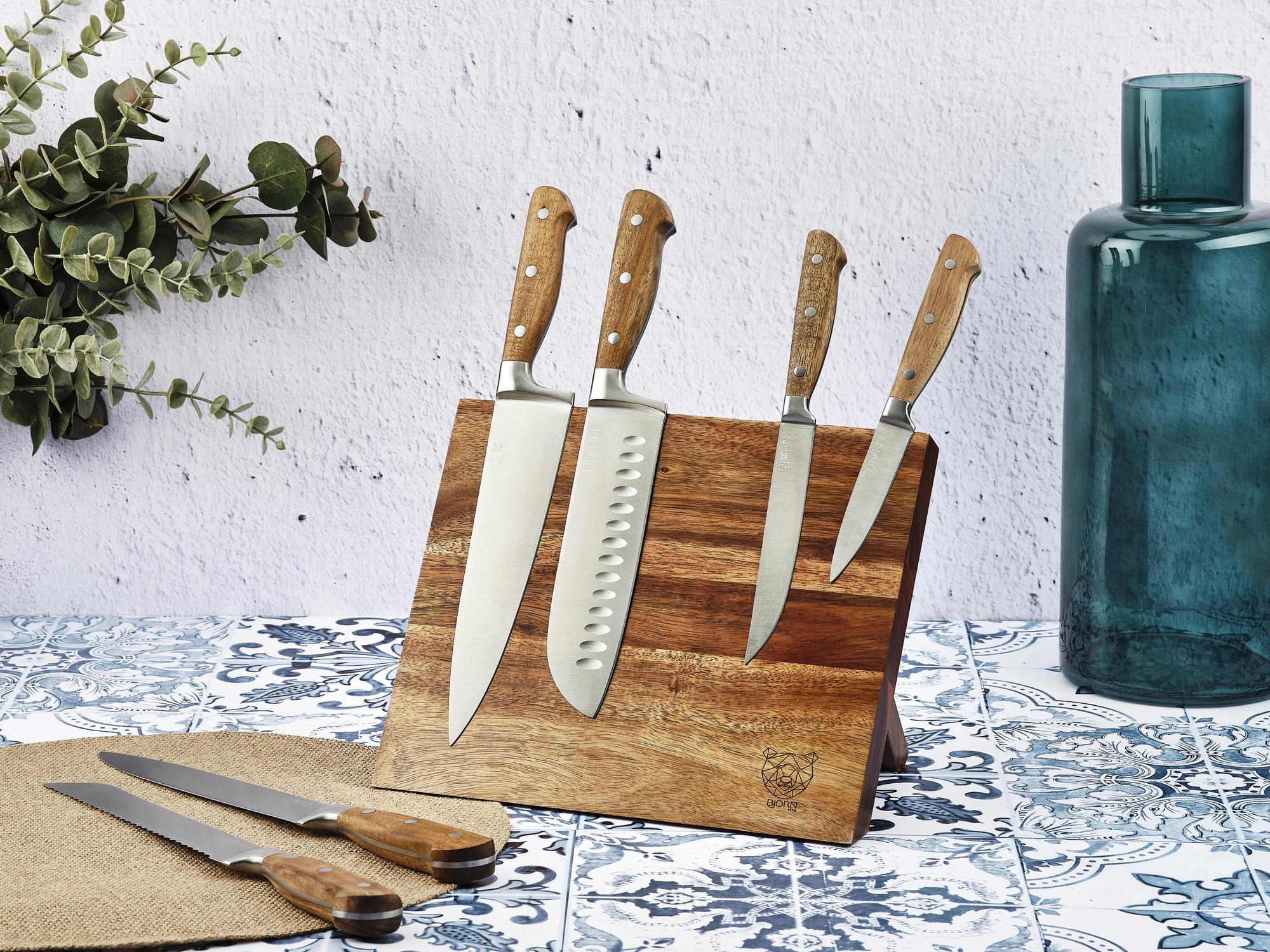 Küchenmesserblock-Set JAKOB VANTAA - 7 tlg. - Braun