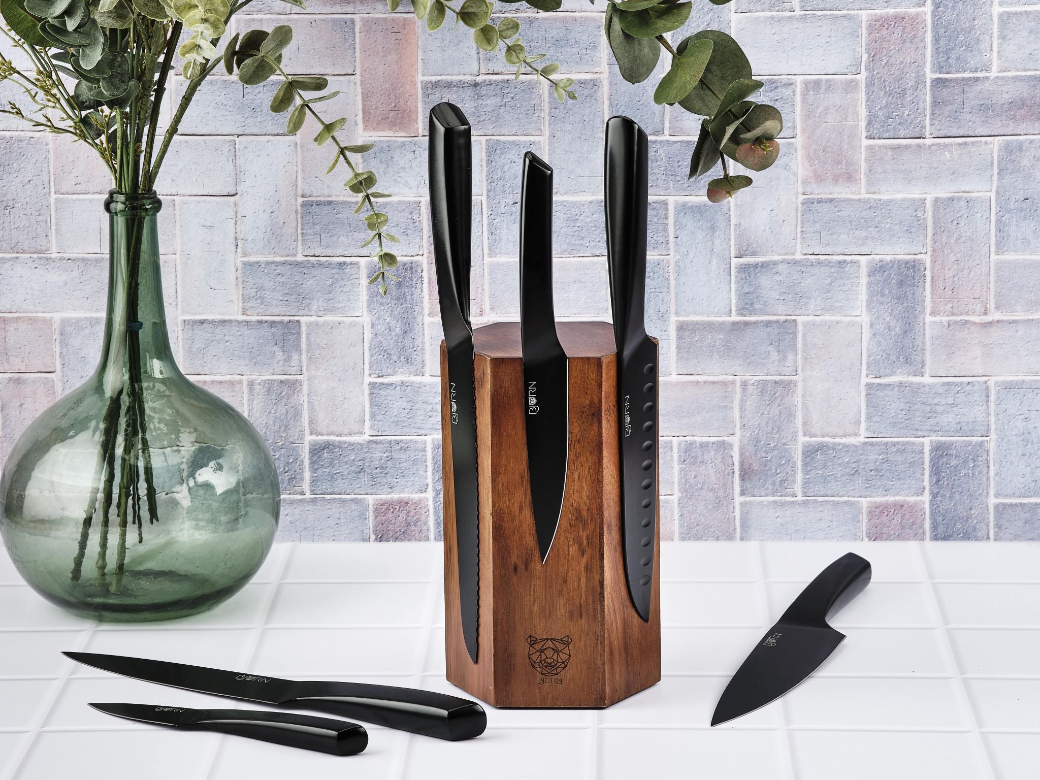 Kitchen knife block JENSEN IMATRA - 7 pieces