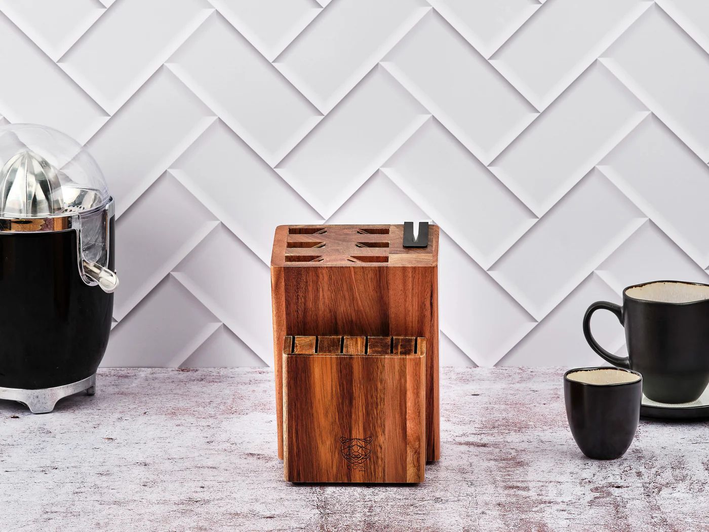 Bloc couteaux de cuisine et couteaux à steak JENSEN LOVIISA - 14 pièces