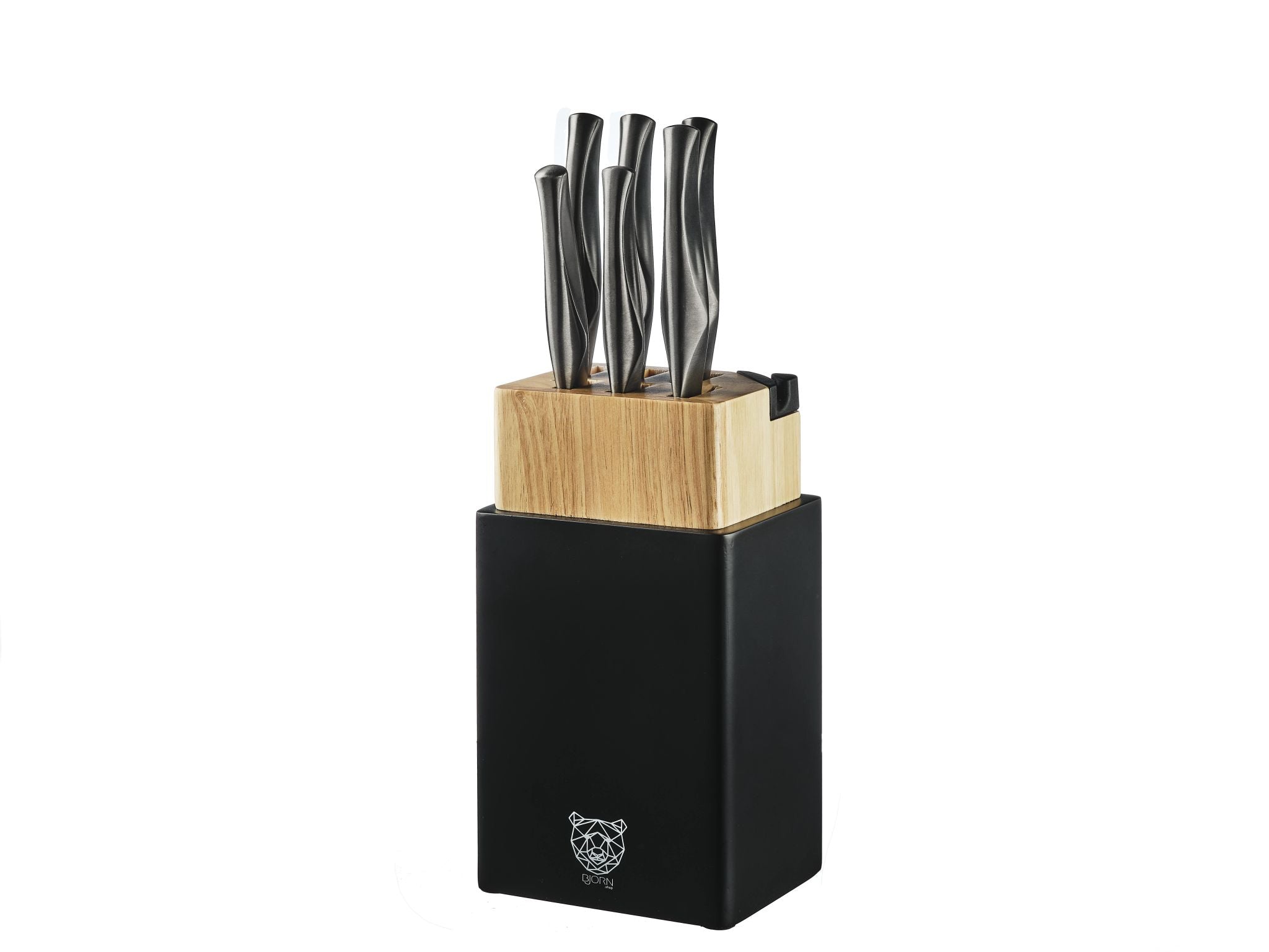 Küchenmesserblock-Set LARUS PORVOO - 8 tlg. - Schwarz