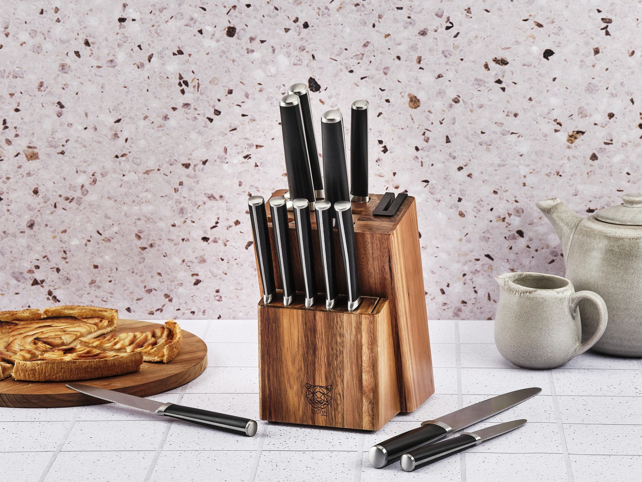 Bloc couteaux avec aiguiseur intégré LOVIISA