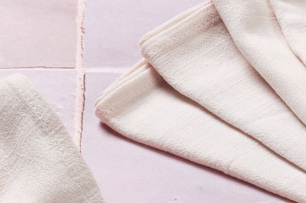 Napkin - 6 pieces - Creamy white linen and cotton