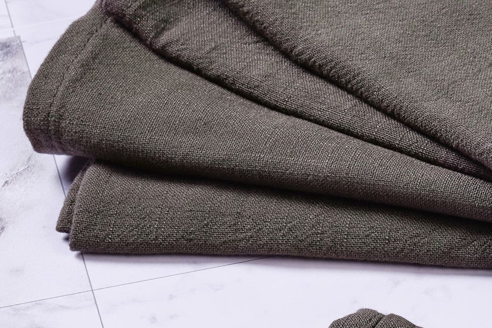 Napkin - 6 pieces - Charcoal gray linen and cotton