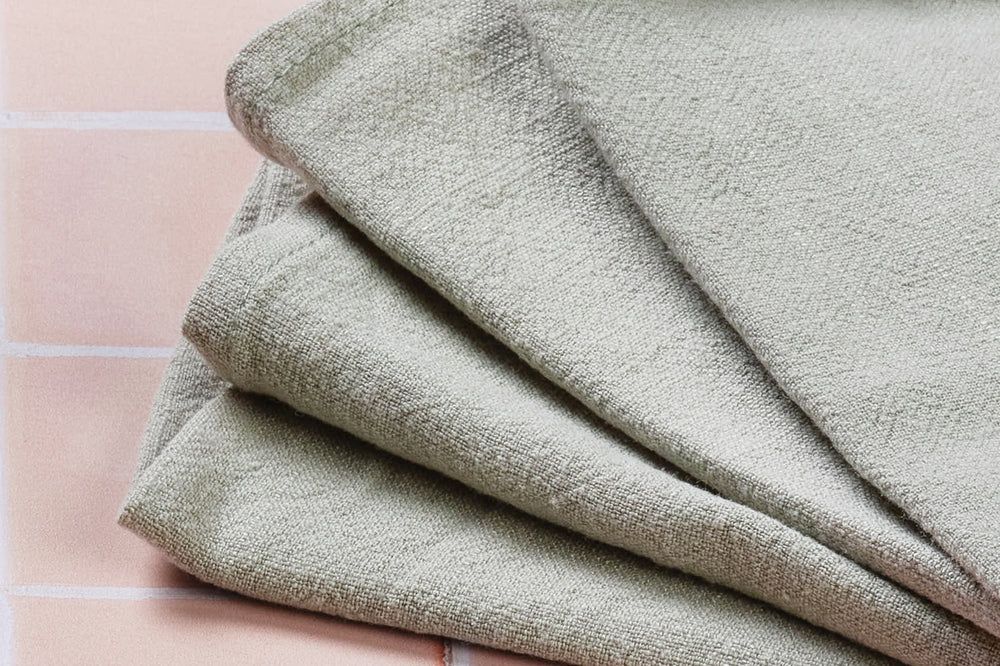 Tovagliolo - 6 pezzi - Lino e cotone verde chiaro