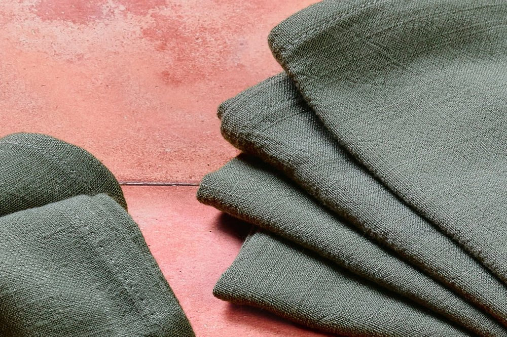 Tischserviette - Leinen & Baumwolle - 6 tlg. - Grün