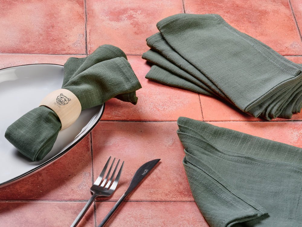 Tischserviette - Leinen & Baumwolle - 6 tlg. - Grün