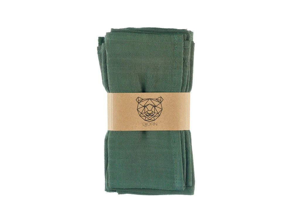 Tovagliolo - 6 pezzi - Lino e cotone verde abete
