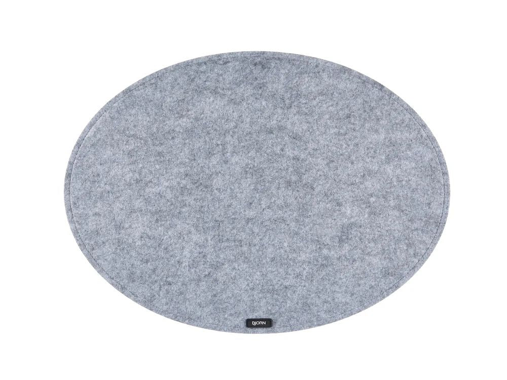 Tischset "oval" - recycelter Filz - 6 tlg. - Grau