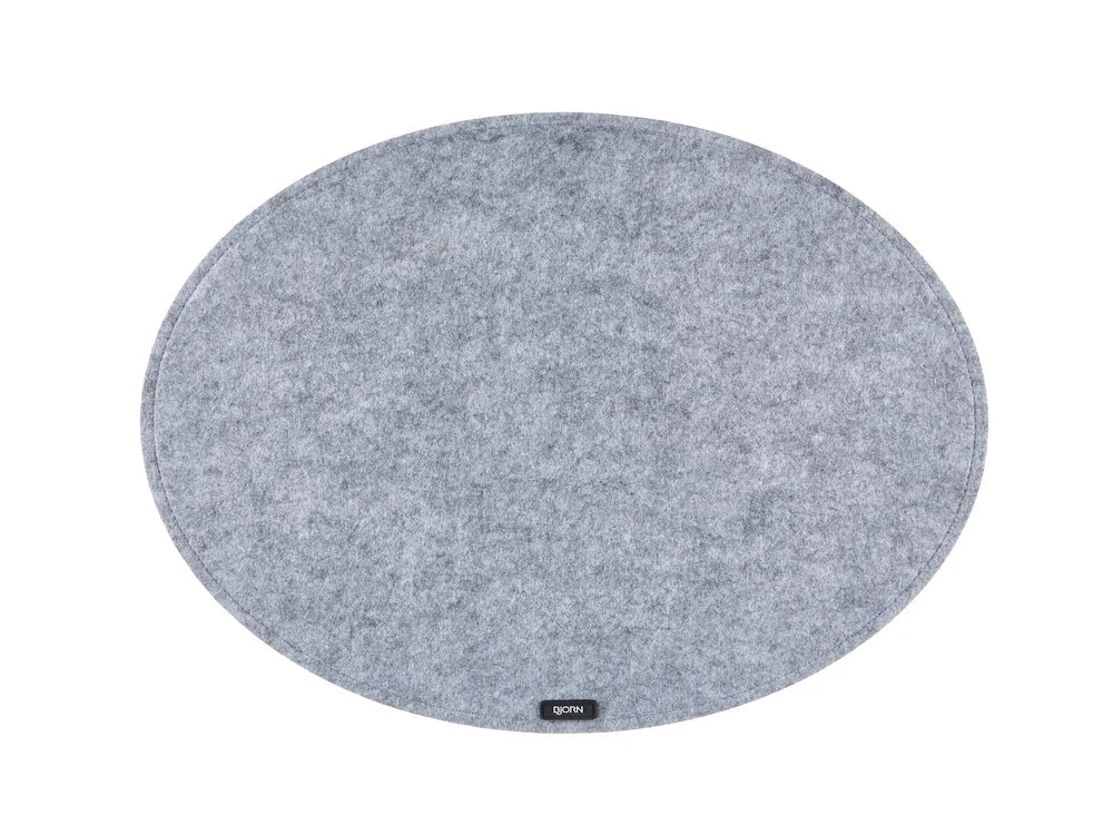 Tischset "oval" - recycelter Filz - 6 tlg. - Grau