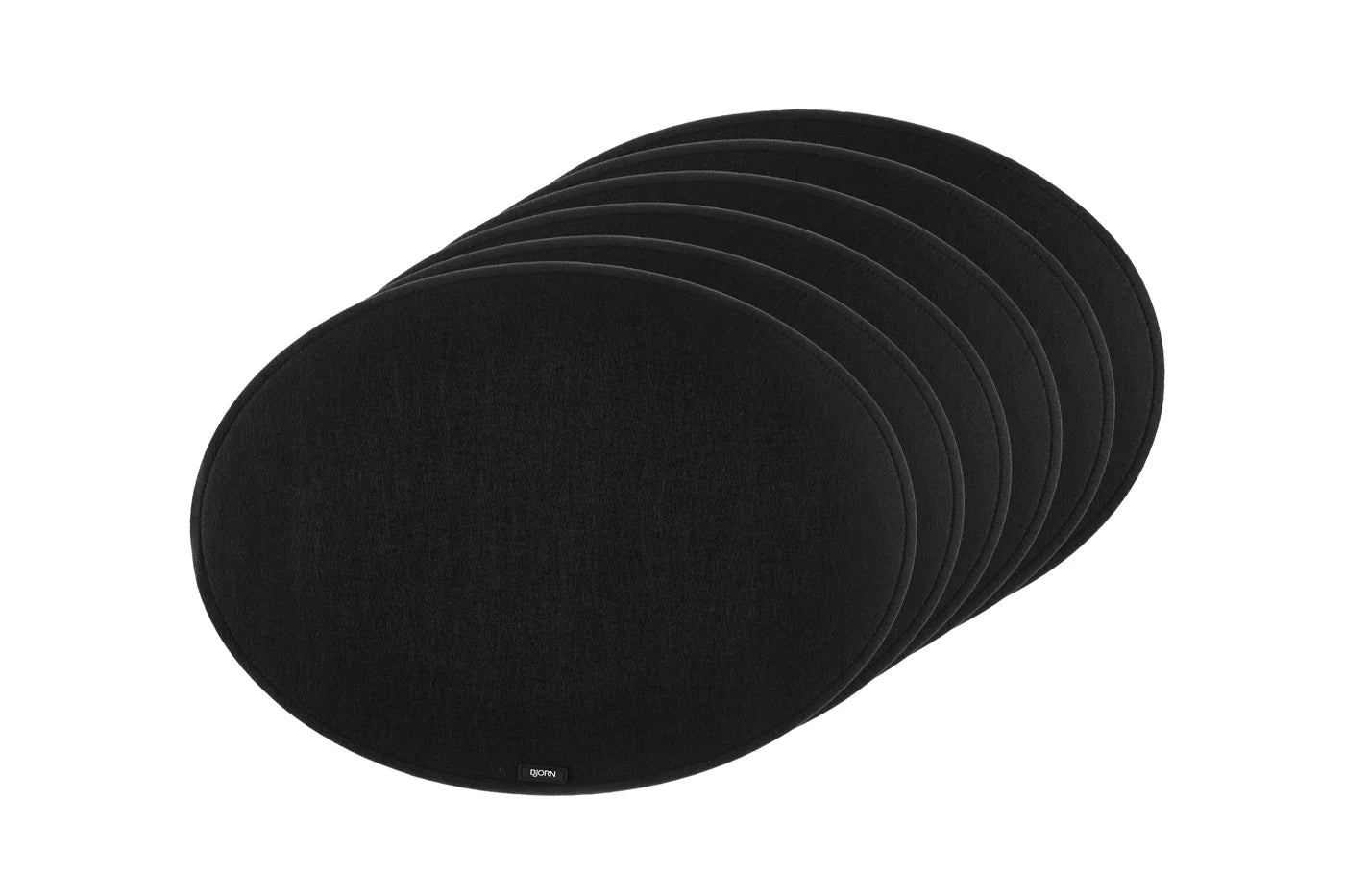 Tovaglietta ovale - 6 pezzi - Feltro riciclato nero
