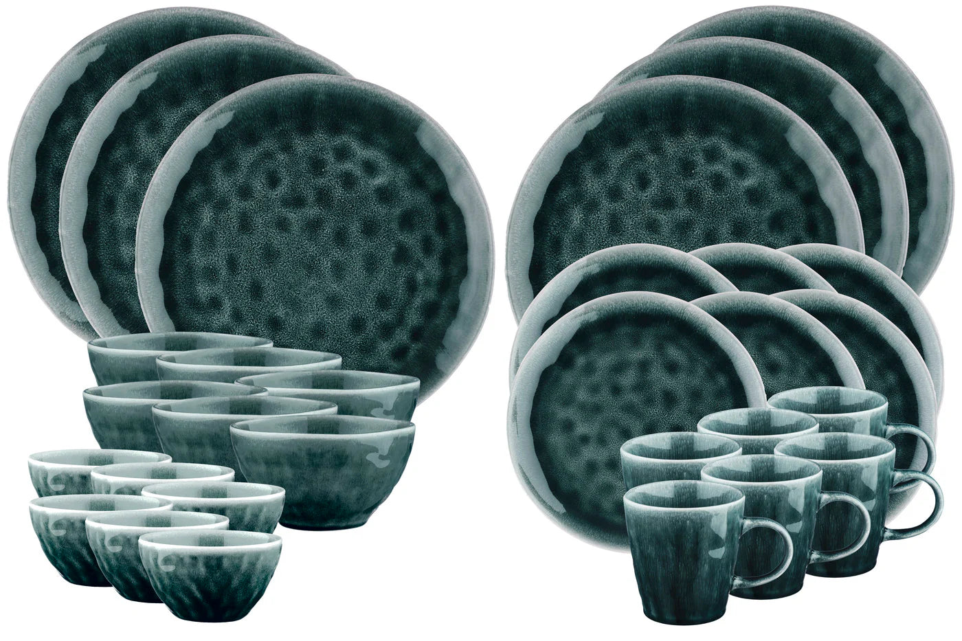 Geschirr-Set MOON - 30 tlg. - Petrolblau