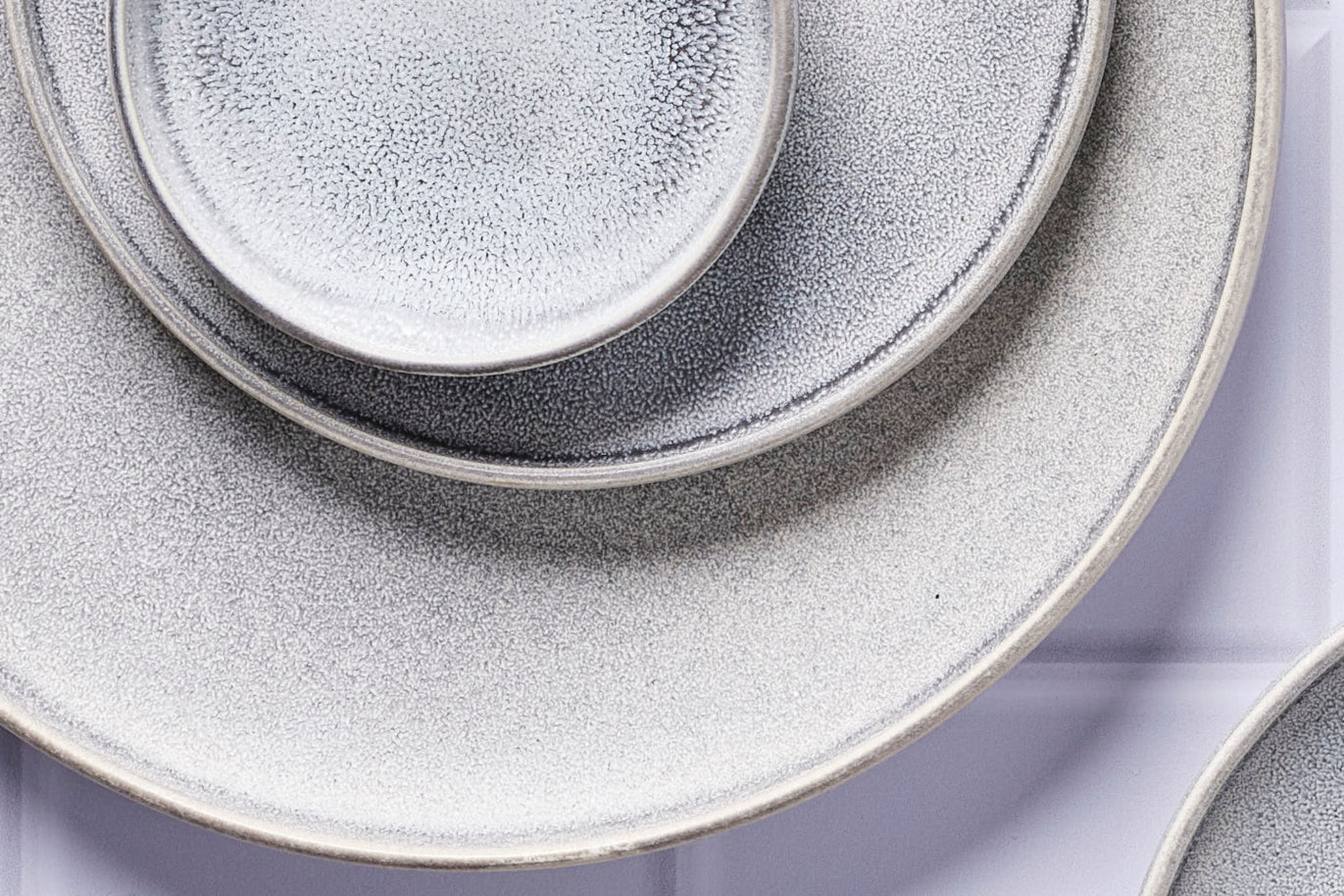 Geschirr-Set STONE - 48 tlg. - Mondgrau