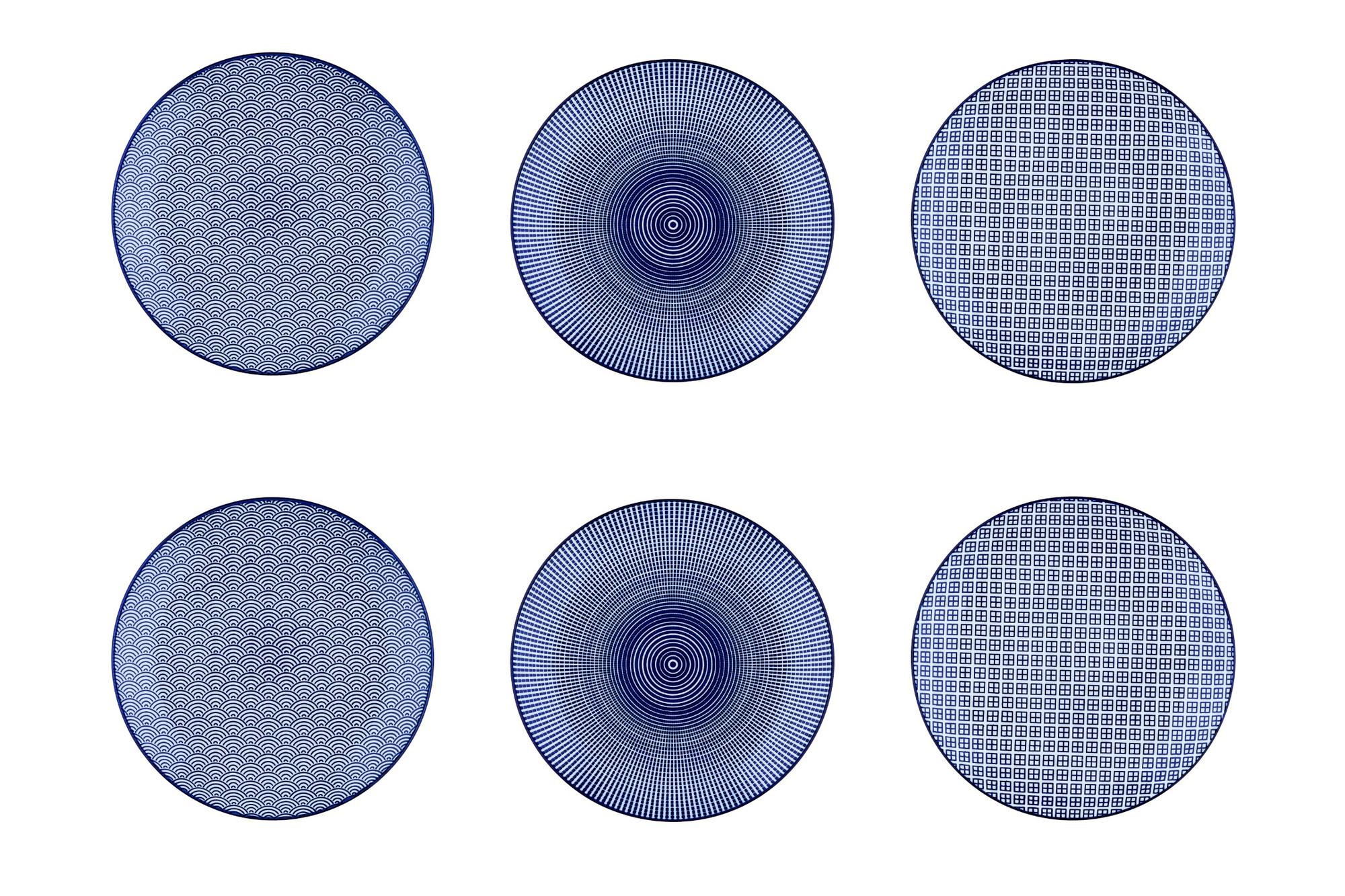 Geschirr-Set PATTERN - 18 tlg. - Dunkelblau