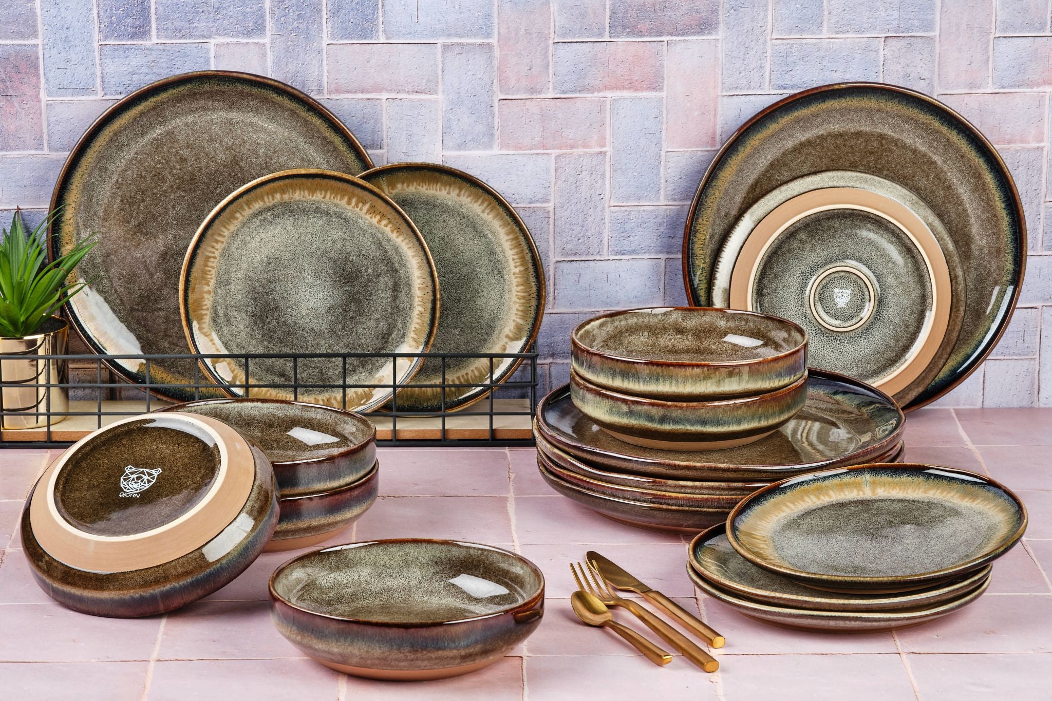 Geschirr-Set GENESIS - 18 tlg. - Basalt