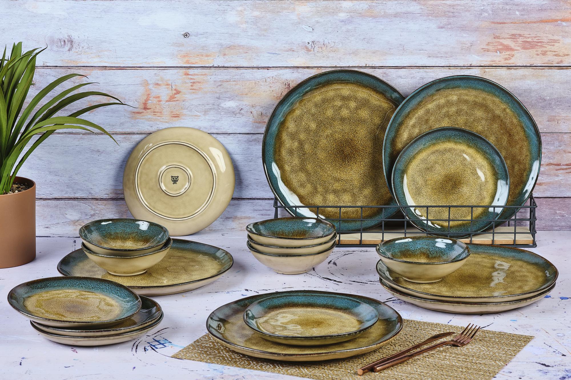 Geschirr-Set ISLAND - 18 tlg. - Erde,Meer