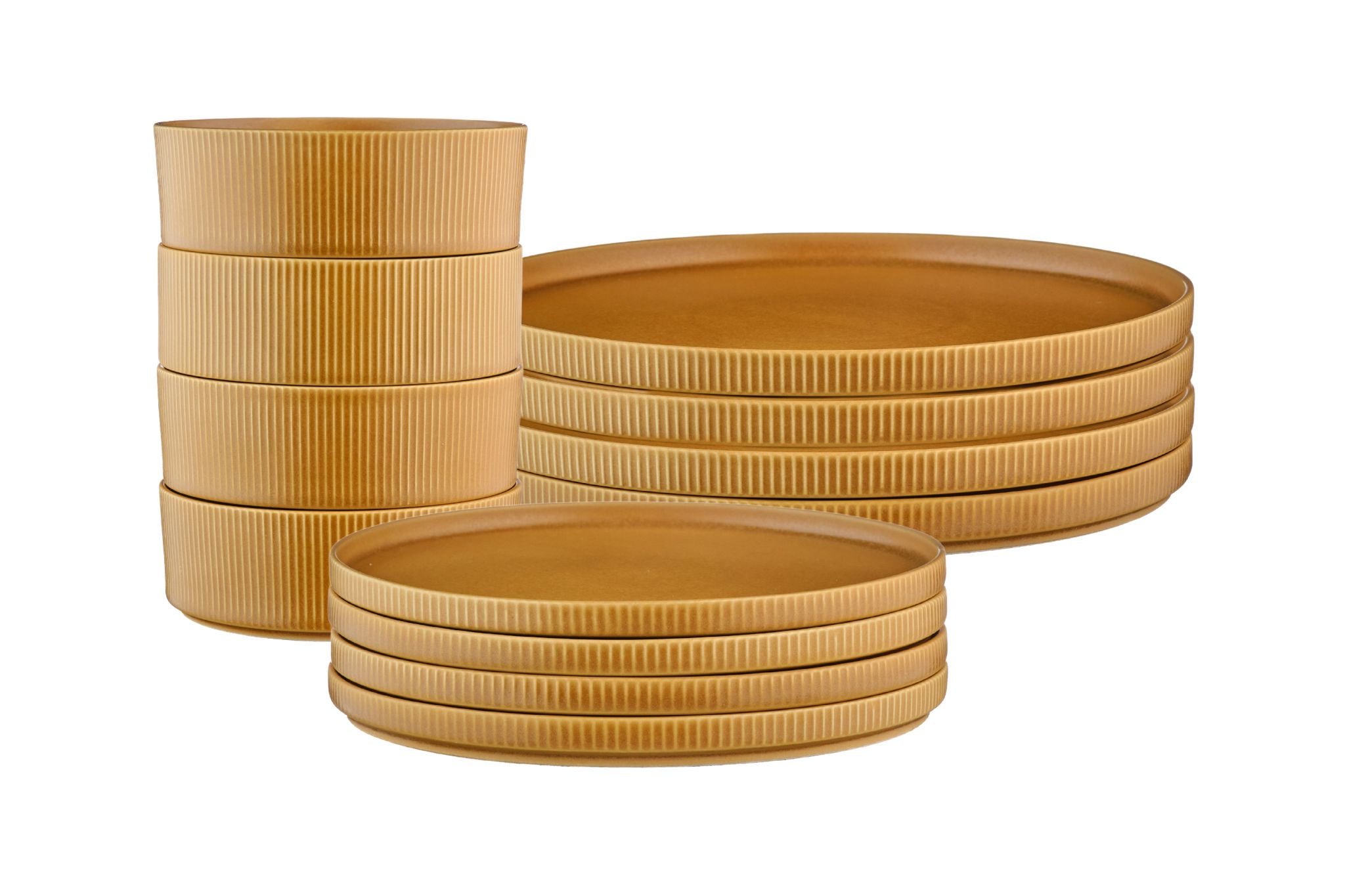 Geschirr-Set SCANDI - 12 tlg. - Ocker