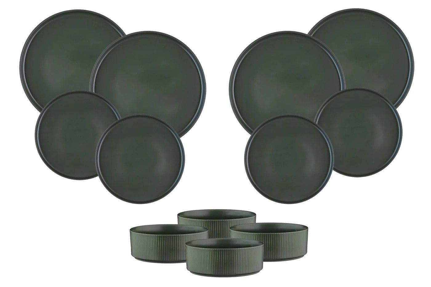 Geschirr-Set SCANDI - 12 tlg. - Oliv