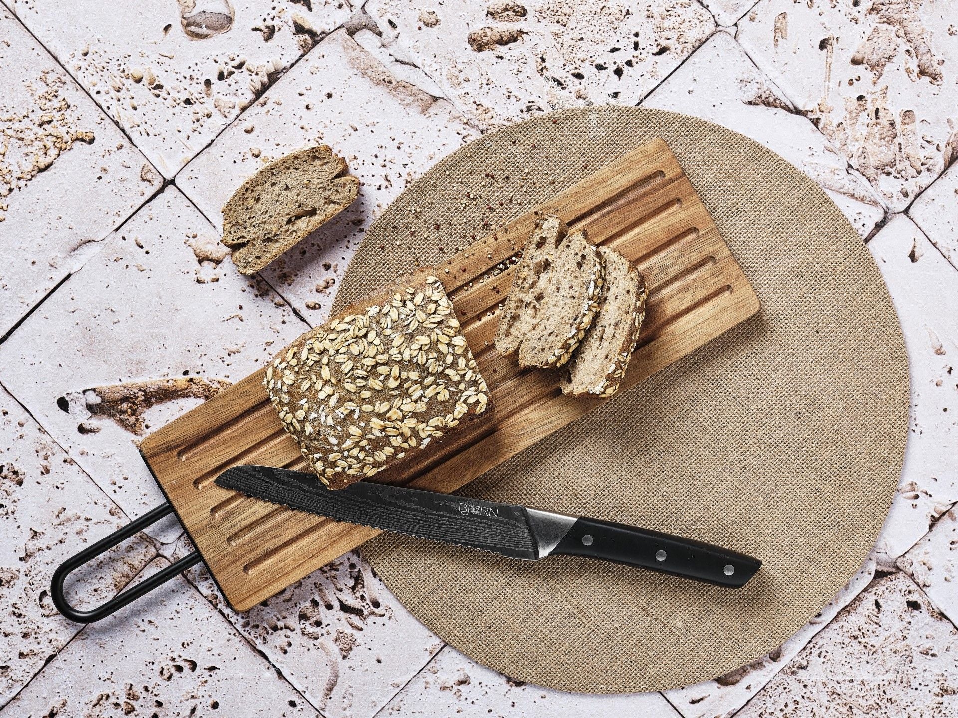 Brotbrett aus Akazienholz STINE - 39 x 13cm - Braun